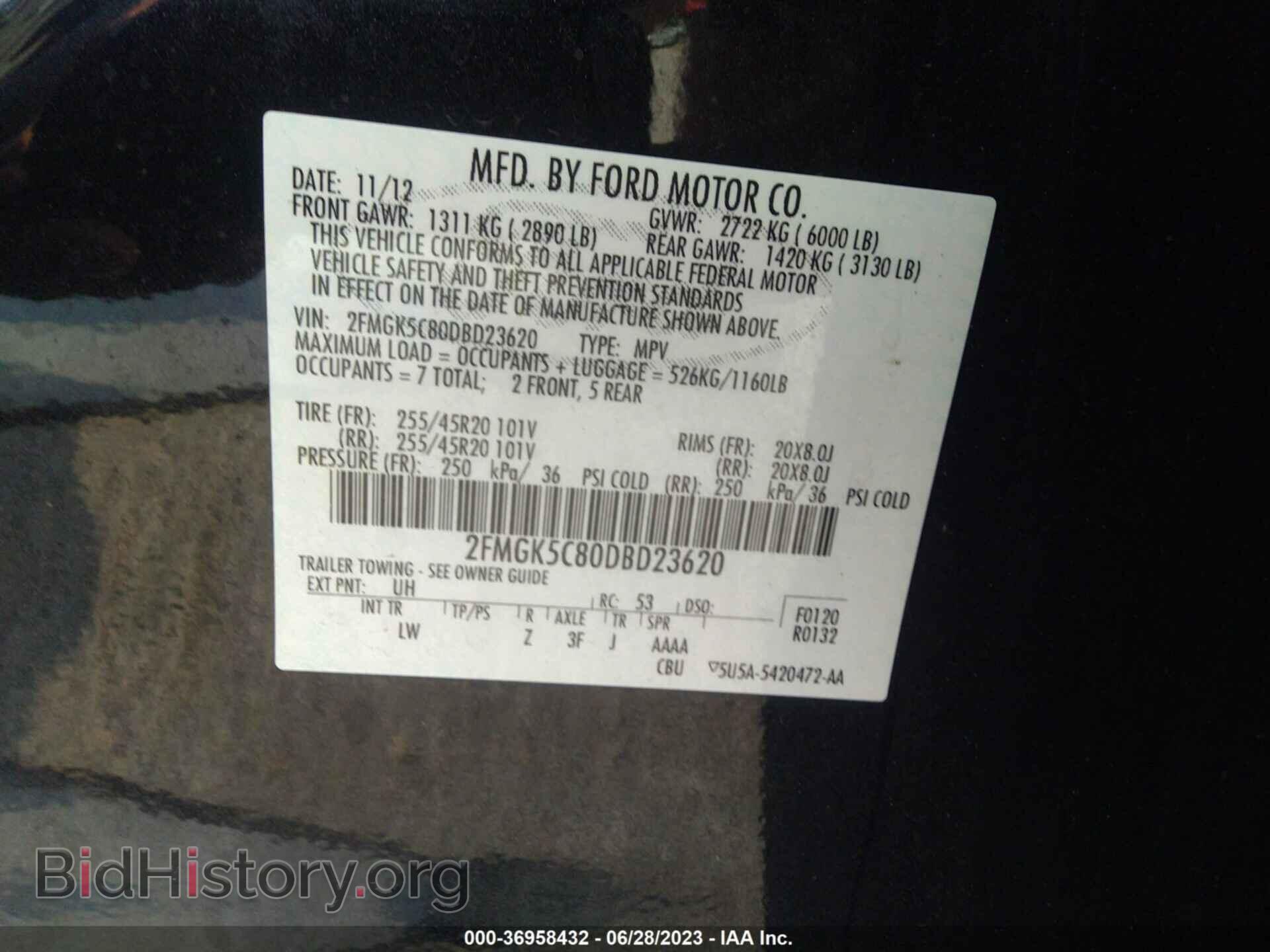 2013 FORD FLEX - VIN: 2FMGK5C80DBD23620 - Фото 9