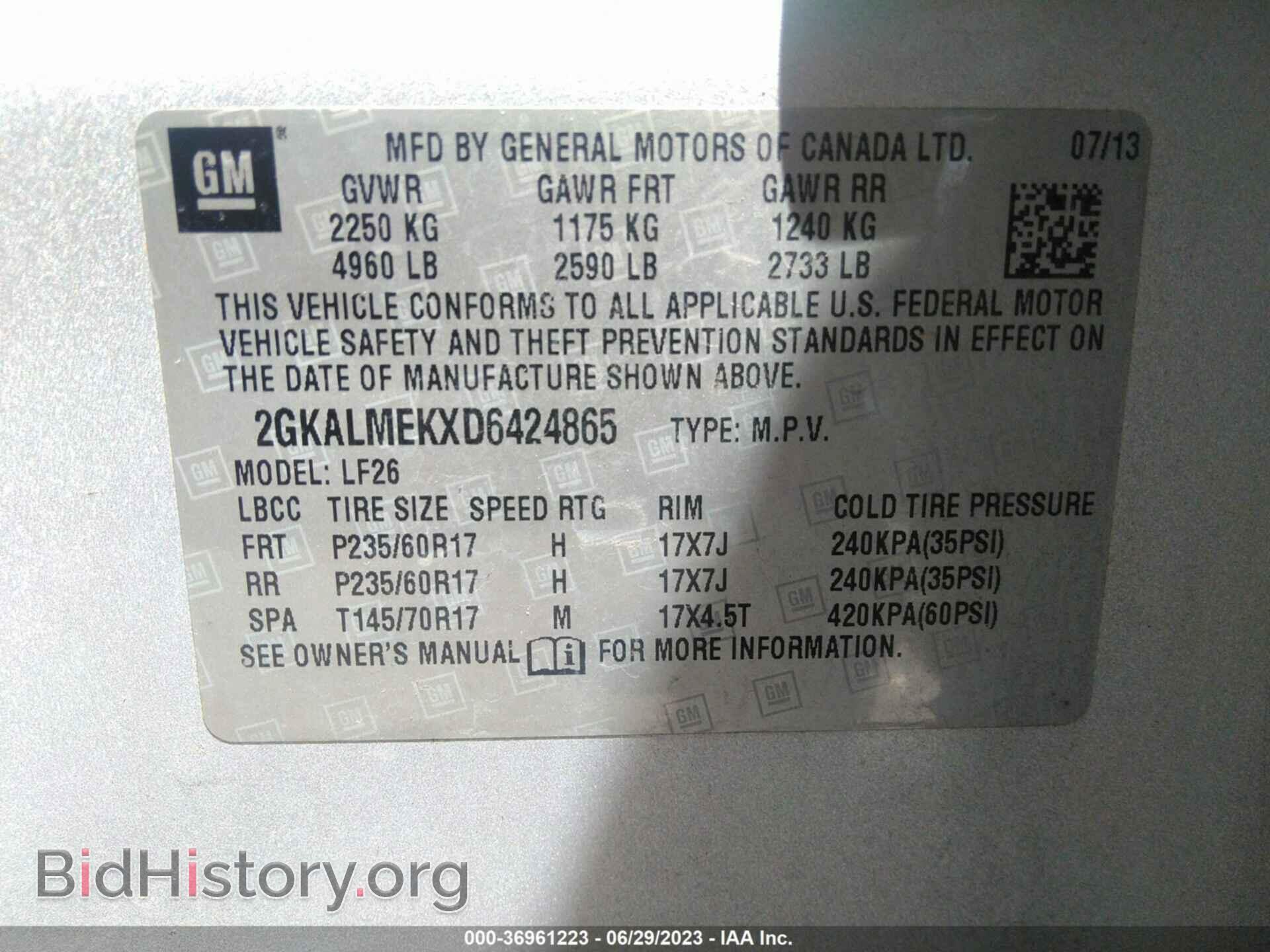 2013 GMC TERRAIN - VIN: 2GKALMEKXD6424865 - Photo 9