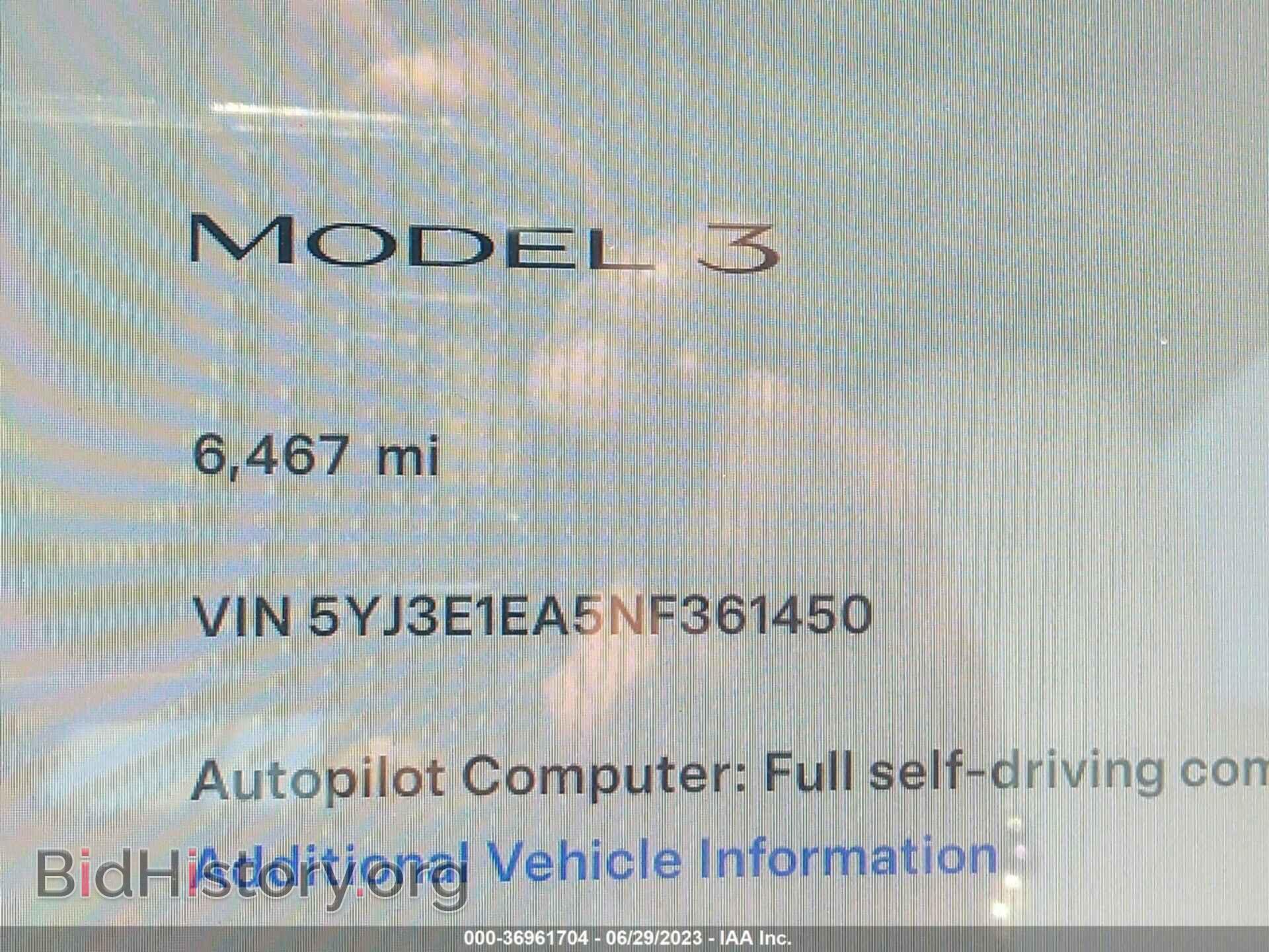 2022 TESLA MODEL 3 - VIN: 5YJ3E1EA5NF361450 - Photo 15
