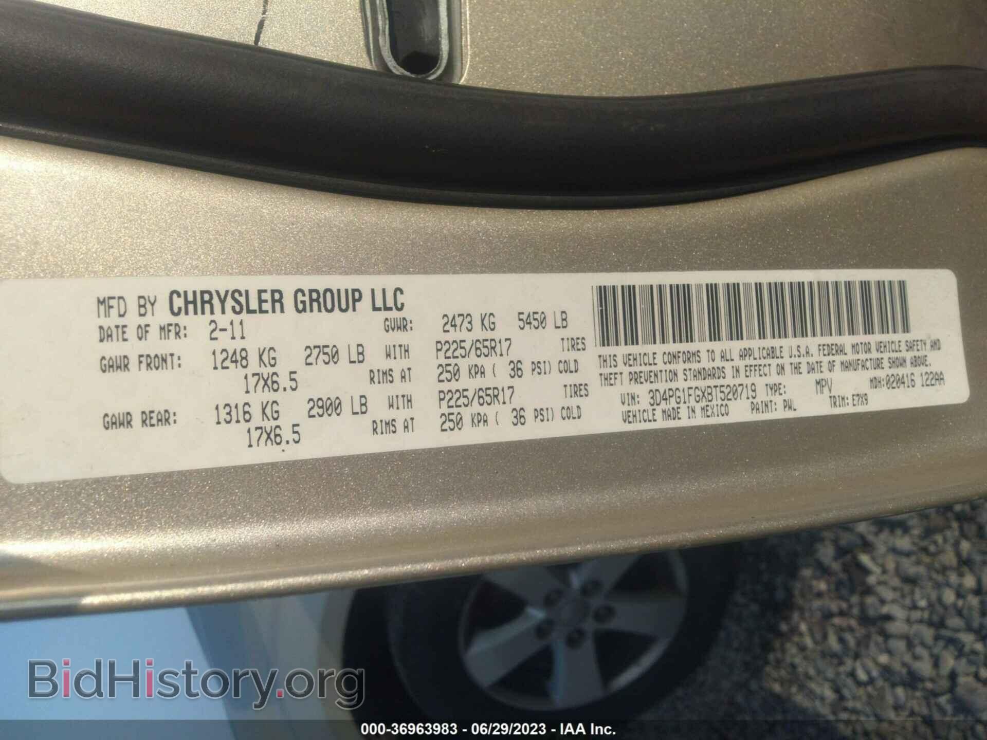 2011 DODGE JOURNEY - VIN: 3D4PG1FGXBT520719 - Фото 9
