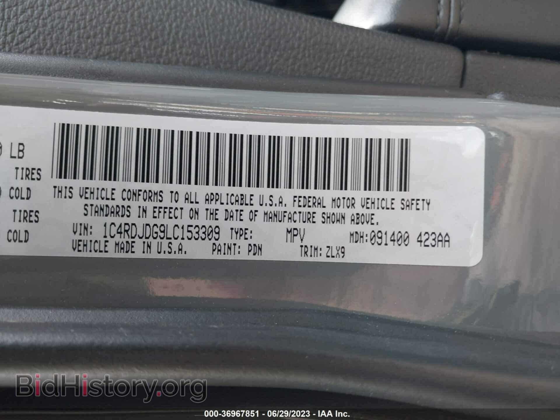 2020 DODGE DURANGO - VIN: 1C4RDJDG9LC153309 - Фото 9
