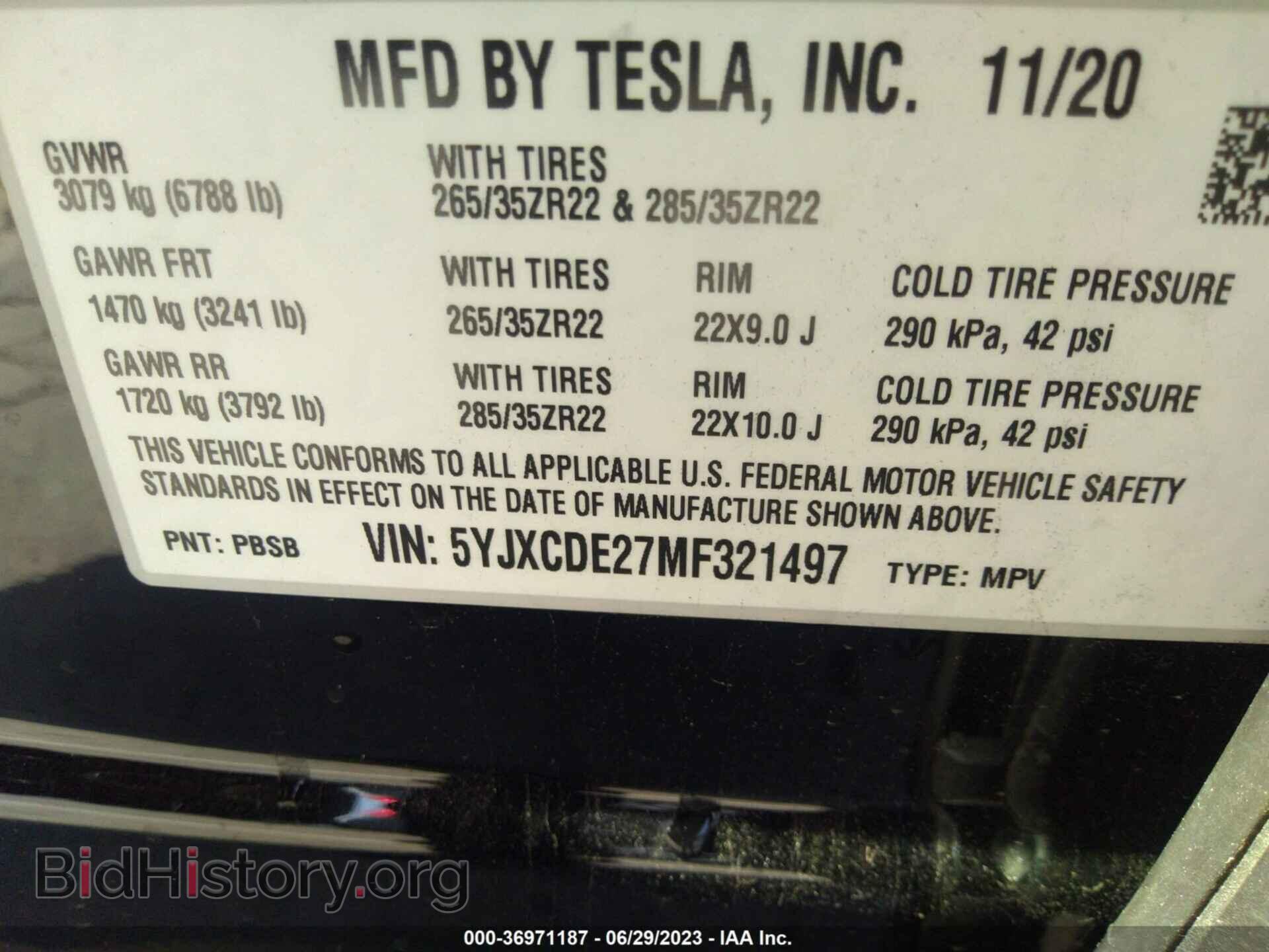 2021 TESLA MODEL X - VIN: 5YJXCDE27MF321497 - Photo 9