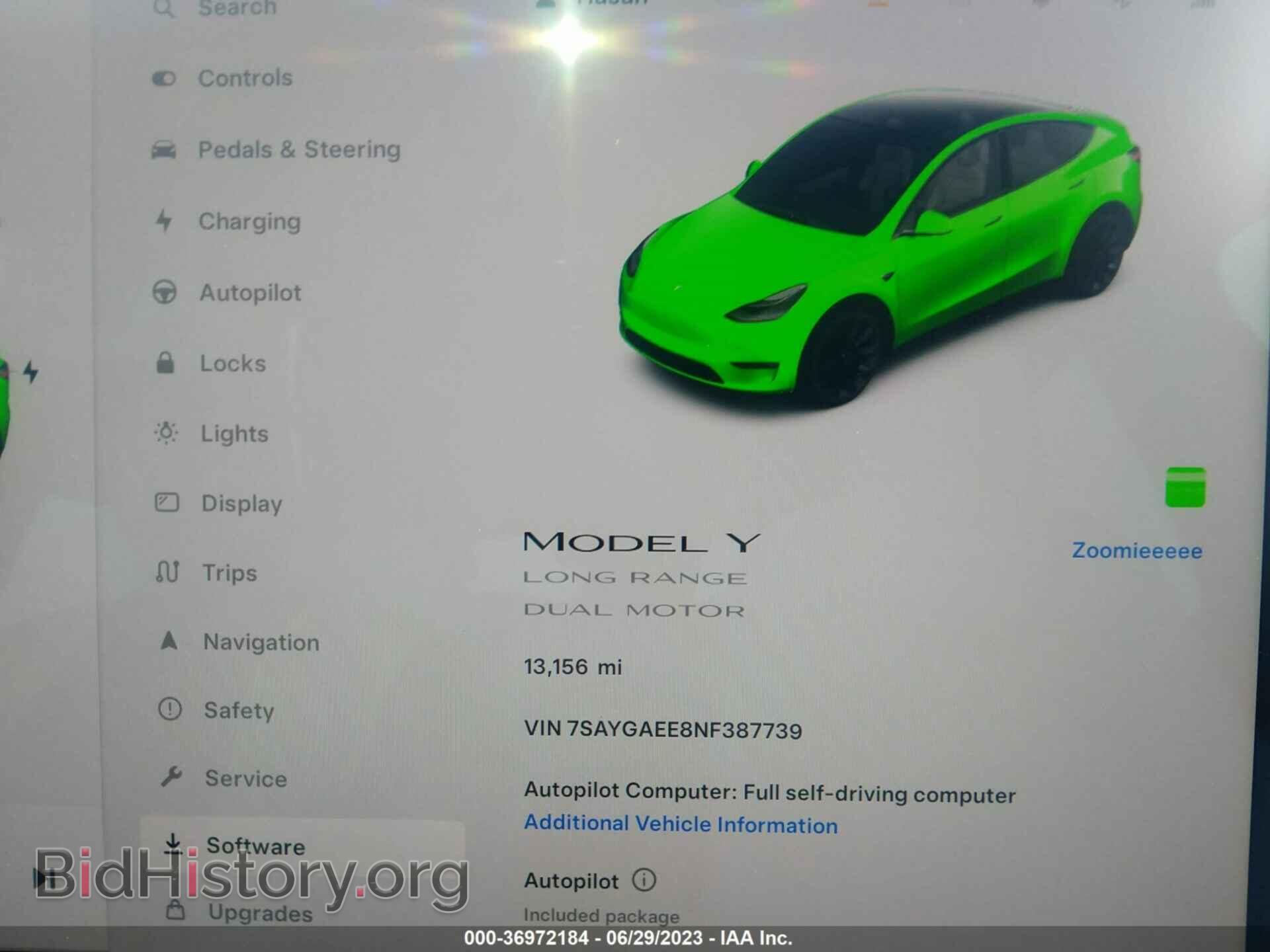 2022 TESLA MODEL Y - VIN: 7SAYGAEE8NF387739 - Photo 7