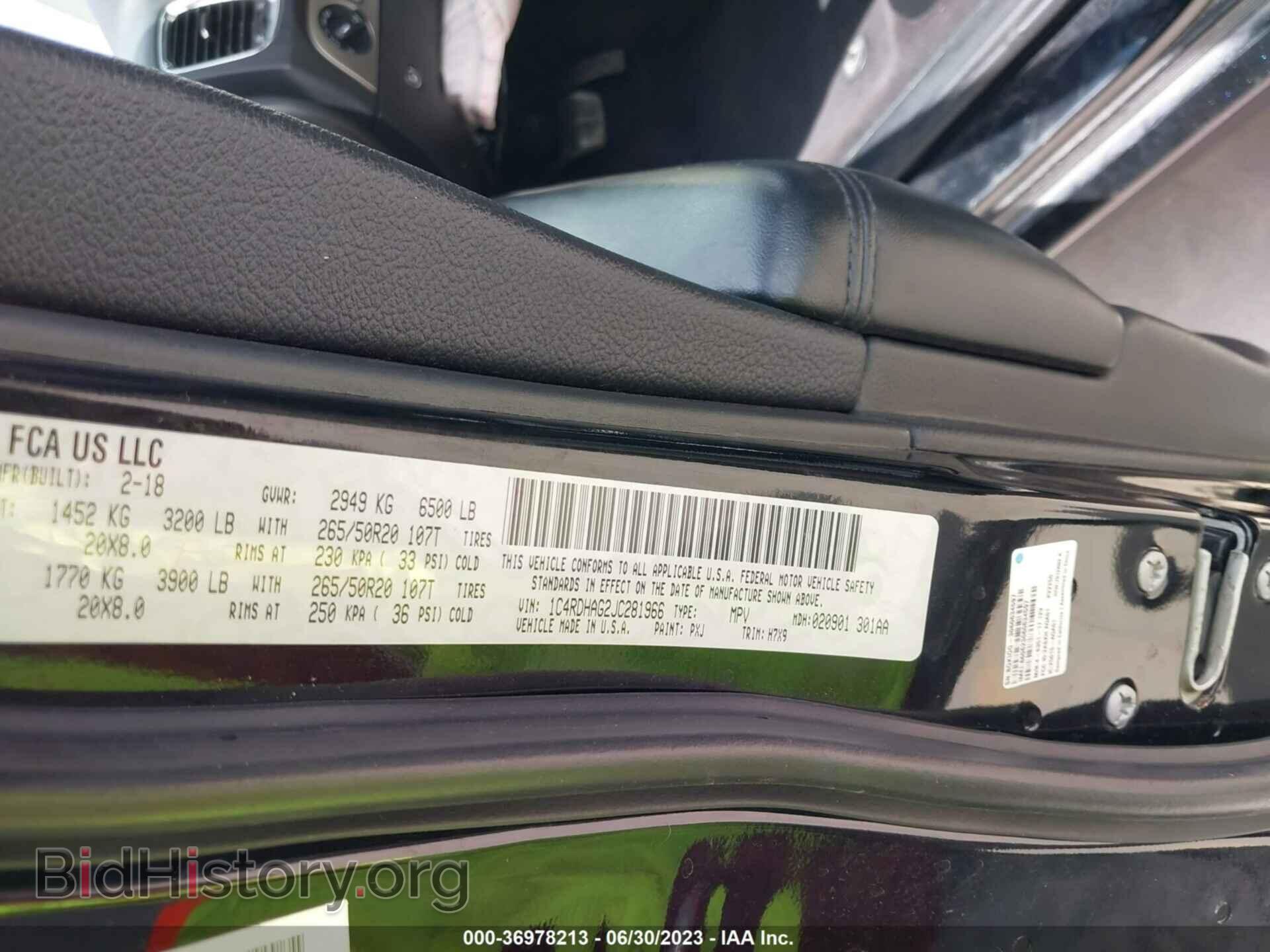 2018 DODGE DURANGO - VIN: 1C4RDHAG2JC281966 - Фото 9