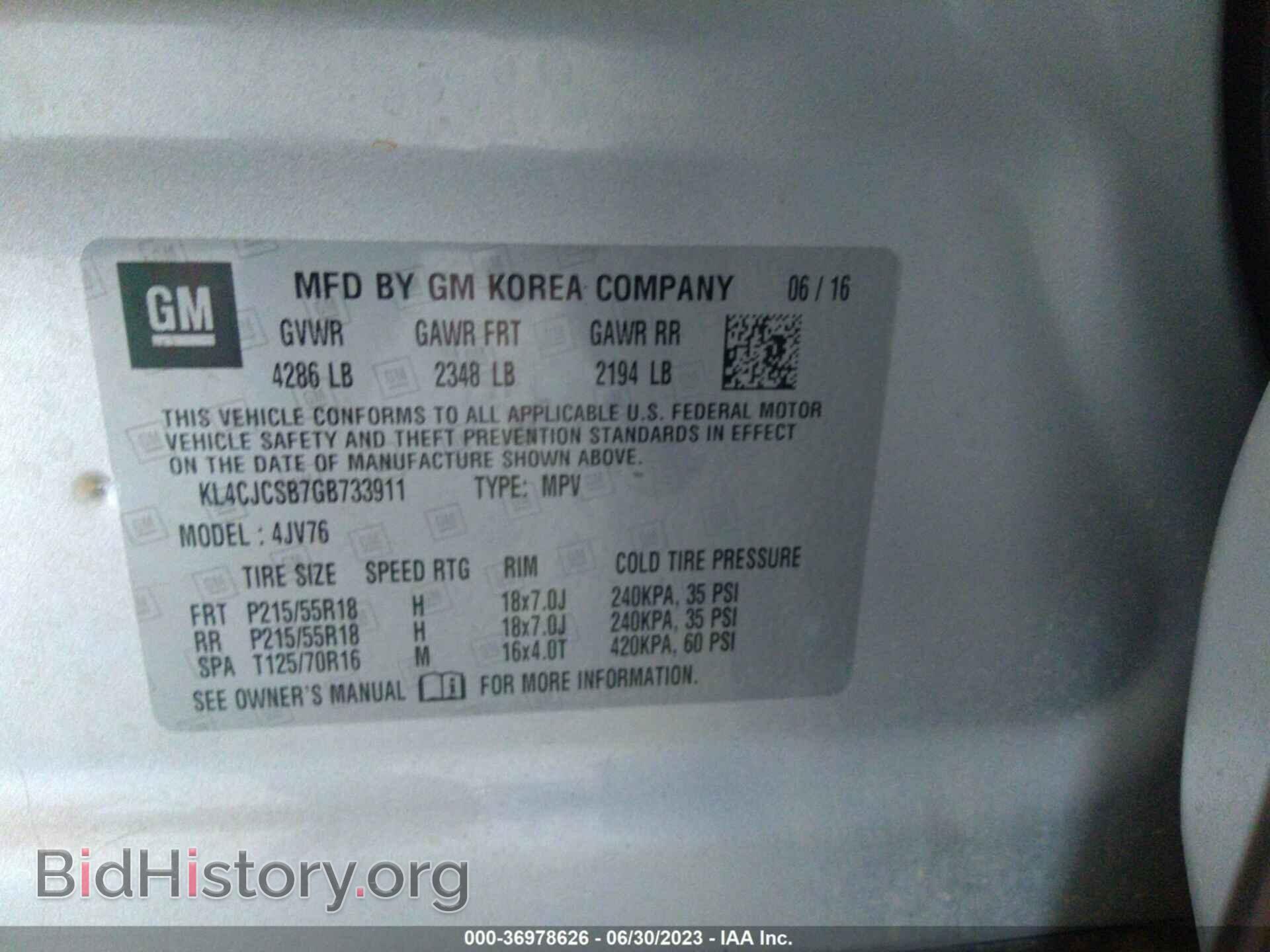 2016 BUICK ENCORE - VIN: KL4CJCSB7GB733911 - Фото 9