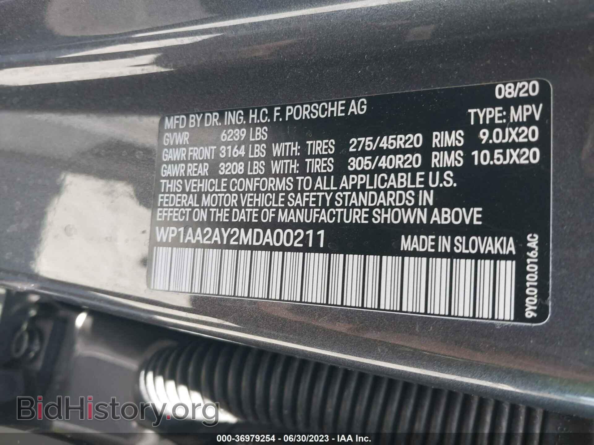 2021 PORSCHE CAYENNE - VIN: WP1AA2AY2MDA00211 - Photo 9