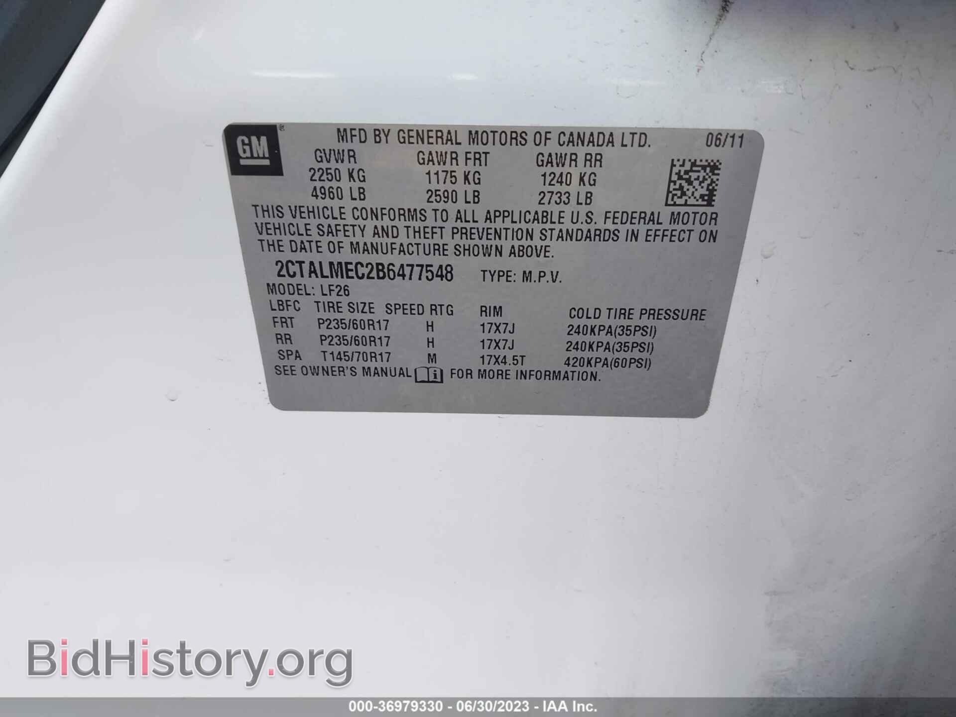 2011 GMC TERRAIN - VIN: 2CTALMEC2B6477548 - Photo 9