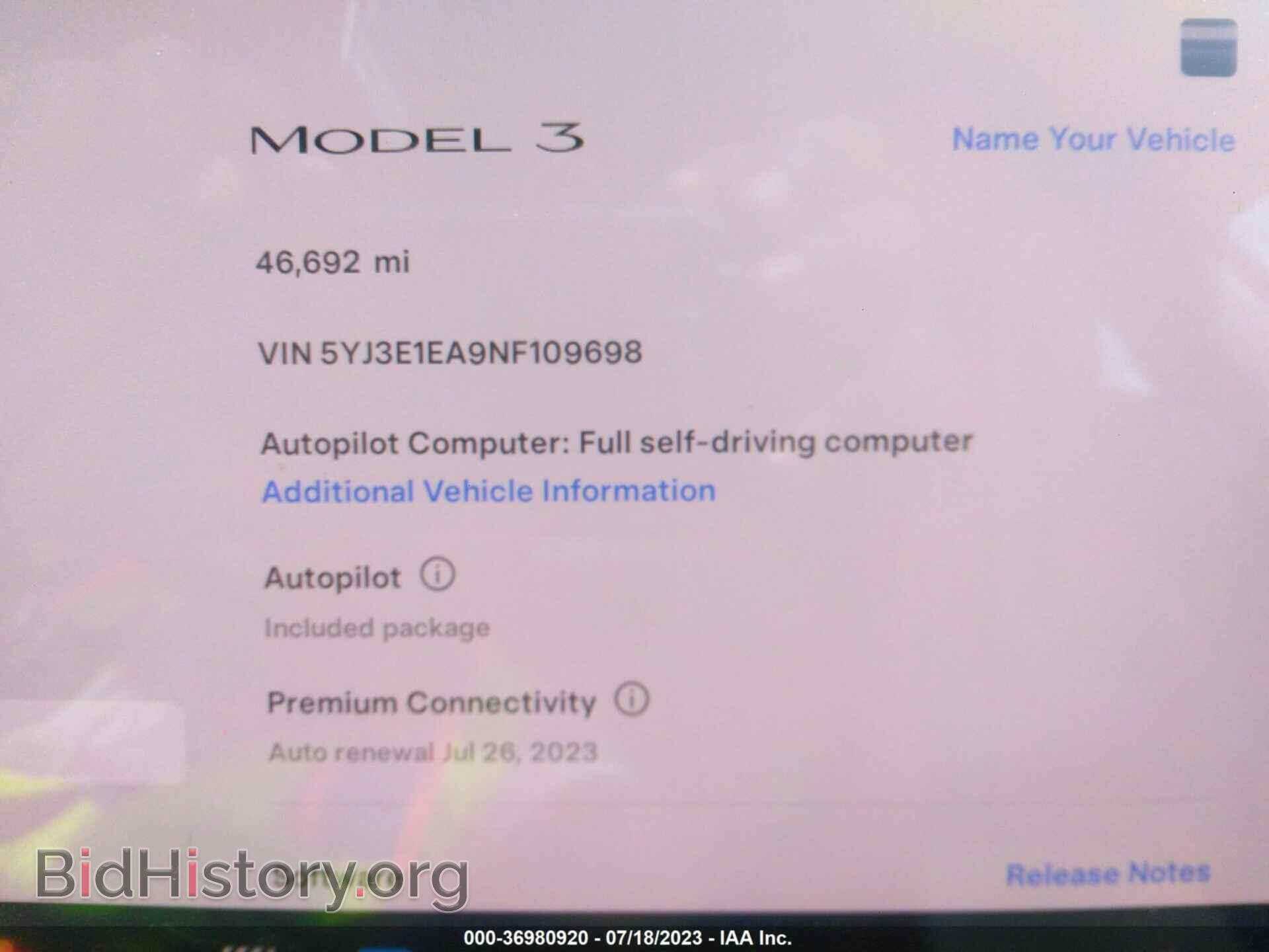 2022 TESLA MODEL 3 - VIN: 5YJ3E1EA9NF109698 - Photo 7