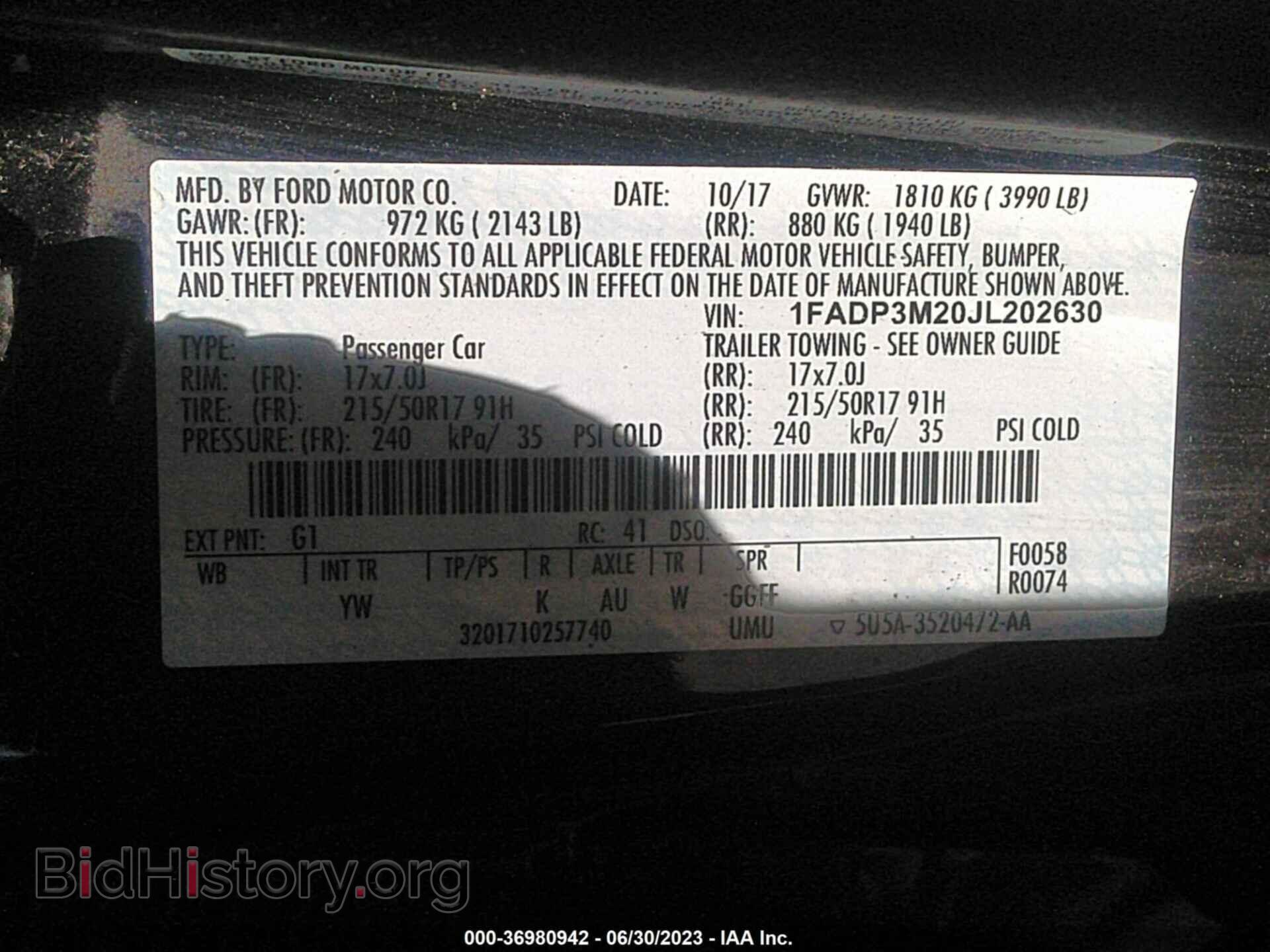2018 FORD FOCUS - VIN: 1FADP3M20JL202630 - Фото 9