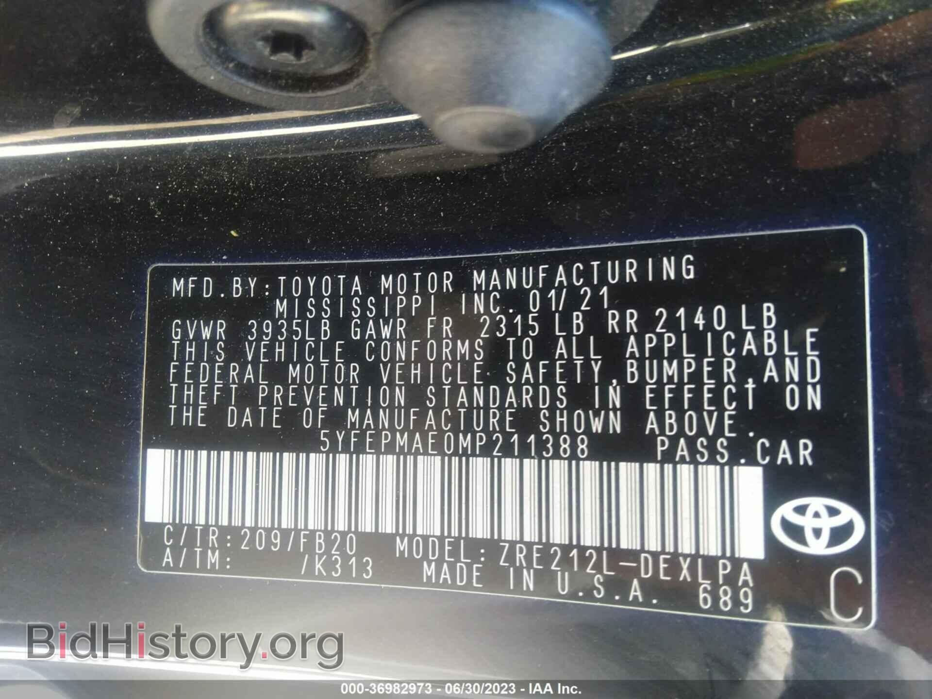2021 TOYOTA COROLLA - VIN: 5YFEPMAE0MP211388 - Photo 9
