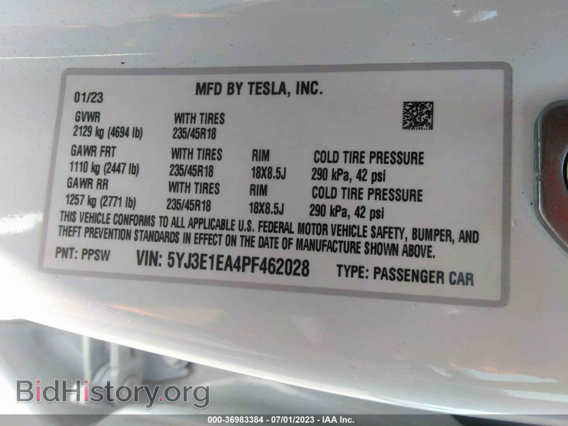 2023 TESLA MODEL 3 - VIN: 5YJ3E1EA4PF462028 - Фото 9
