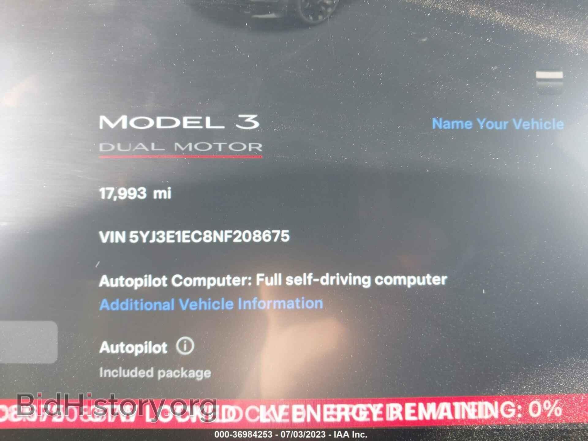 2022 TESLA MODEL 3 - VIN: 5YJ3E1EC8NF208675 - Фото 15