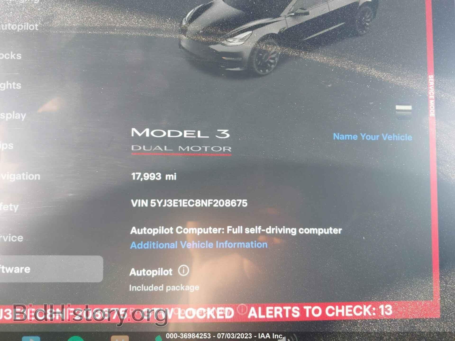 2022 TESLA MODEL 3 - VIN: 5YJ3E1EC8NF208675 - Фото 7