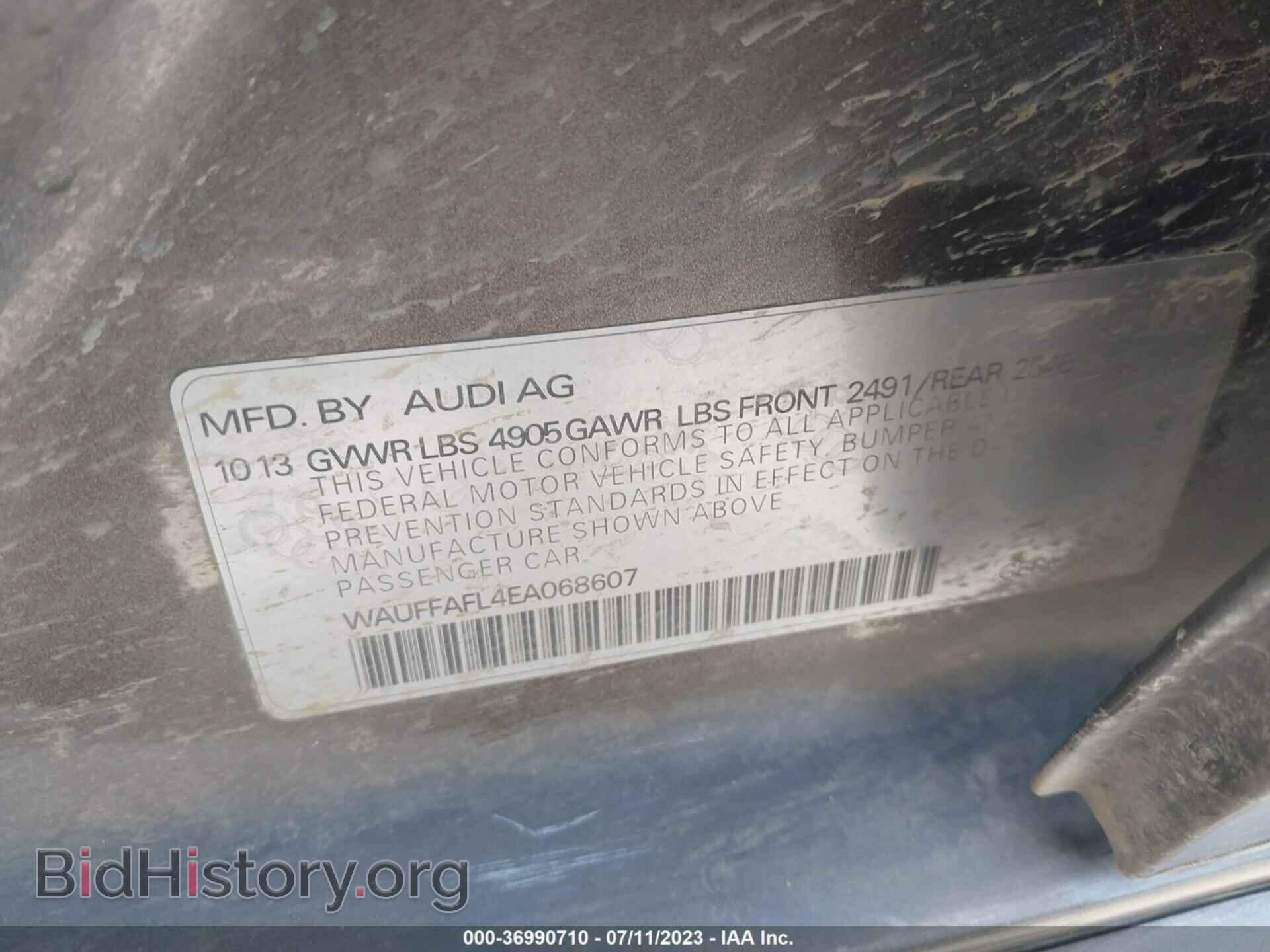 2014 AUDI A4 - VIN: WAUFFAFL4EA068607 - Фото 9