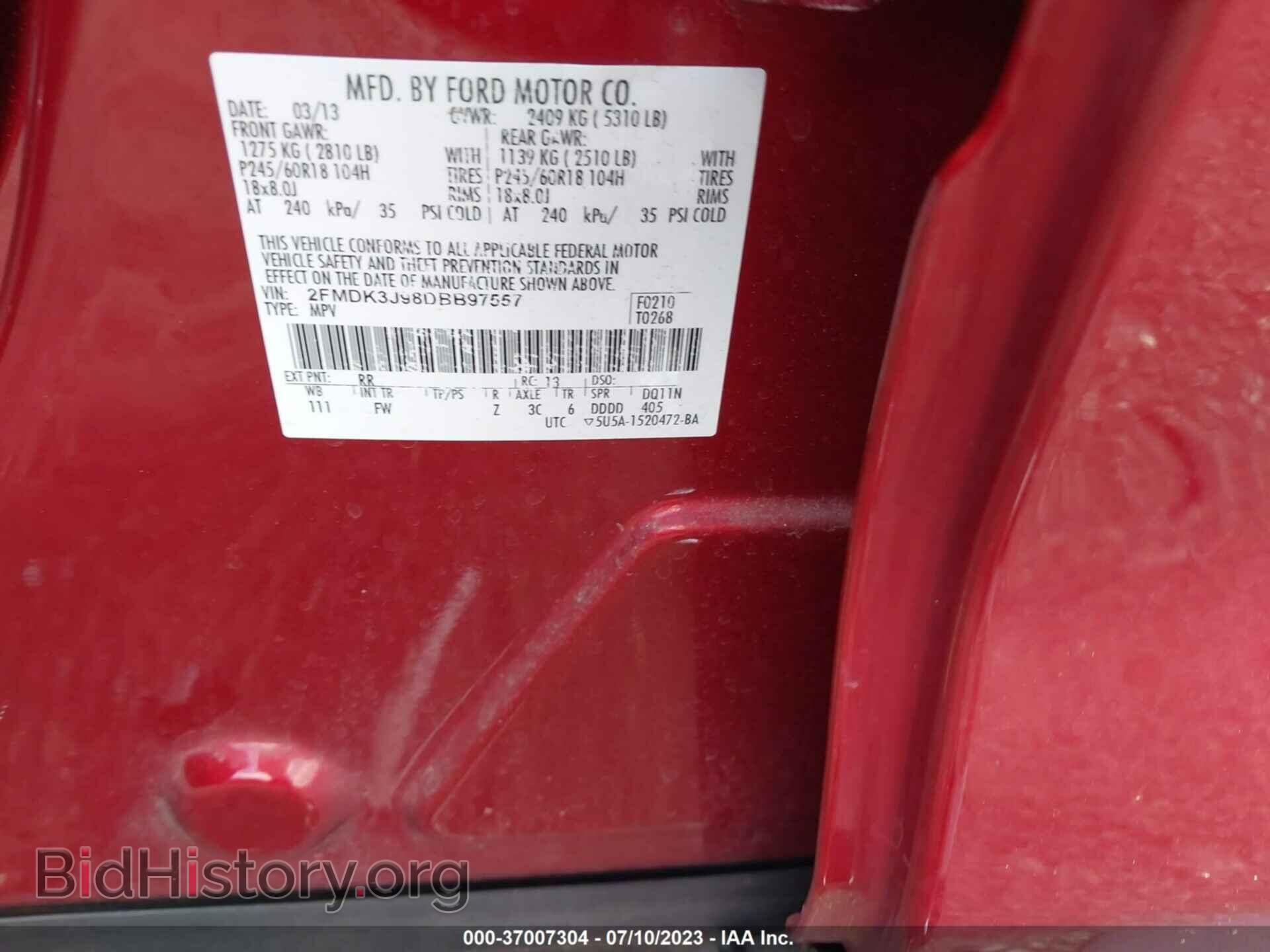 2013 FORD EDGE - VIN: 2FMDK3J98DBB97557 - Photo 9