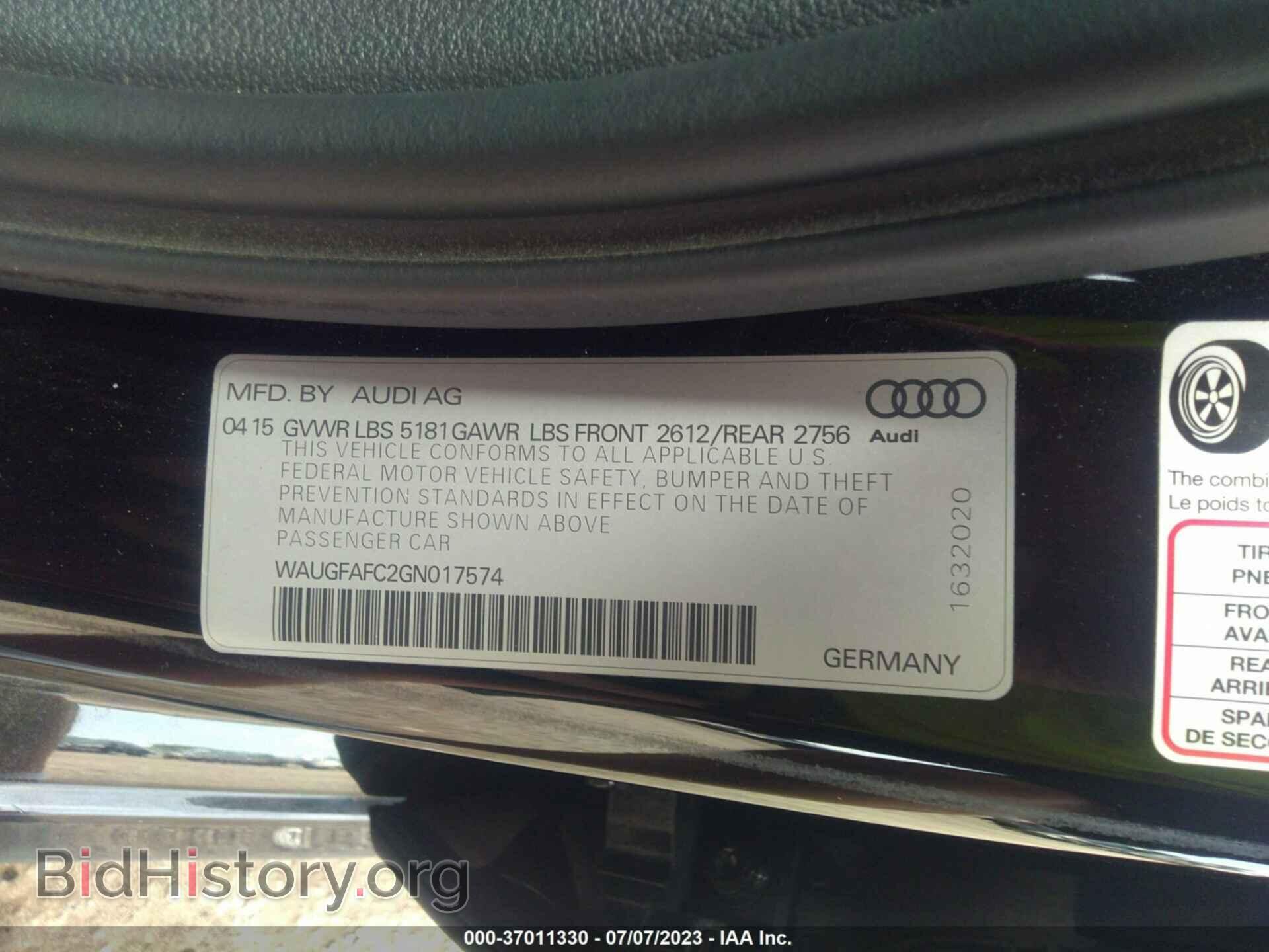 2016 AUDI A6 - VIN: WAUGFAFC2GN017574 - Фото 9