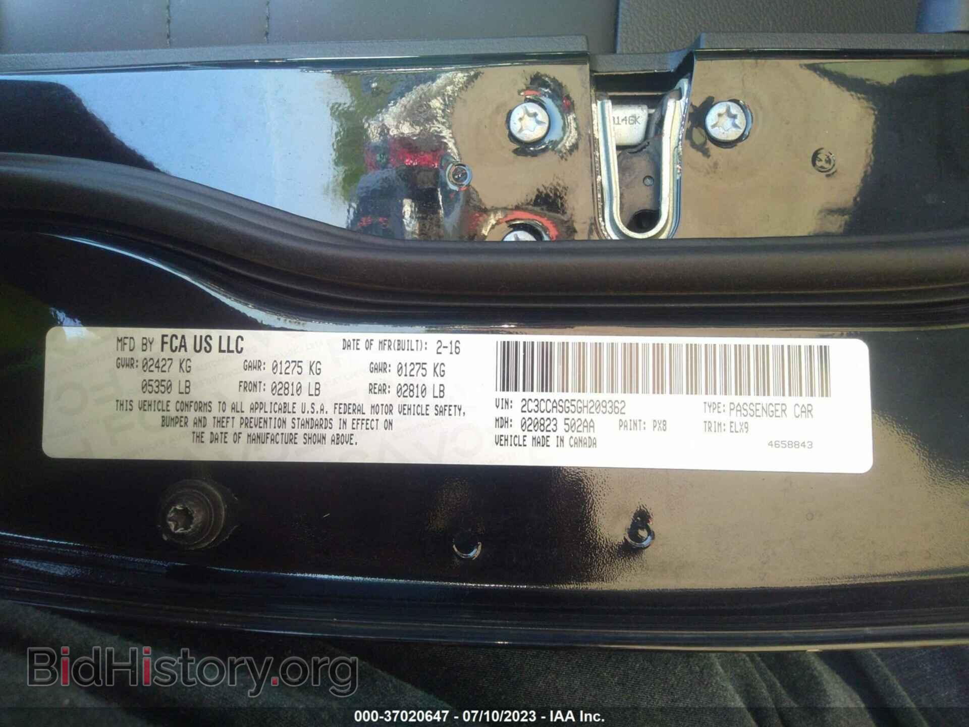 2016 CHRYSLER 300 - VIN: 2C3CCASG5GH209362 - Фото 9