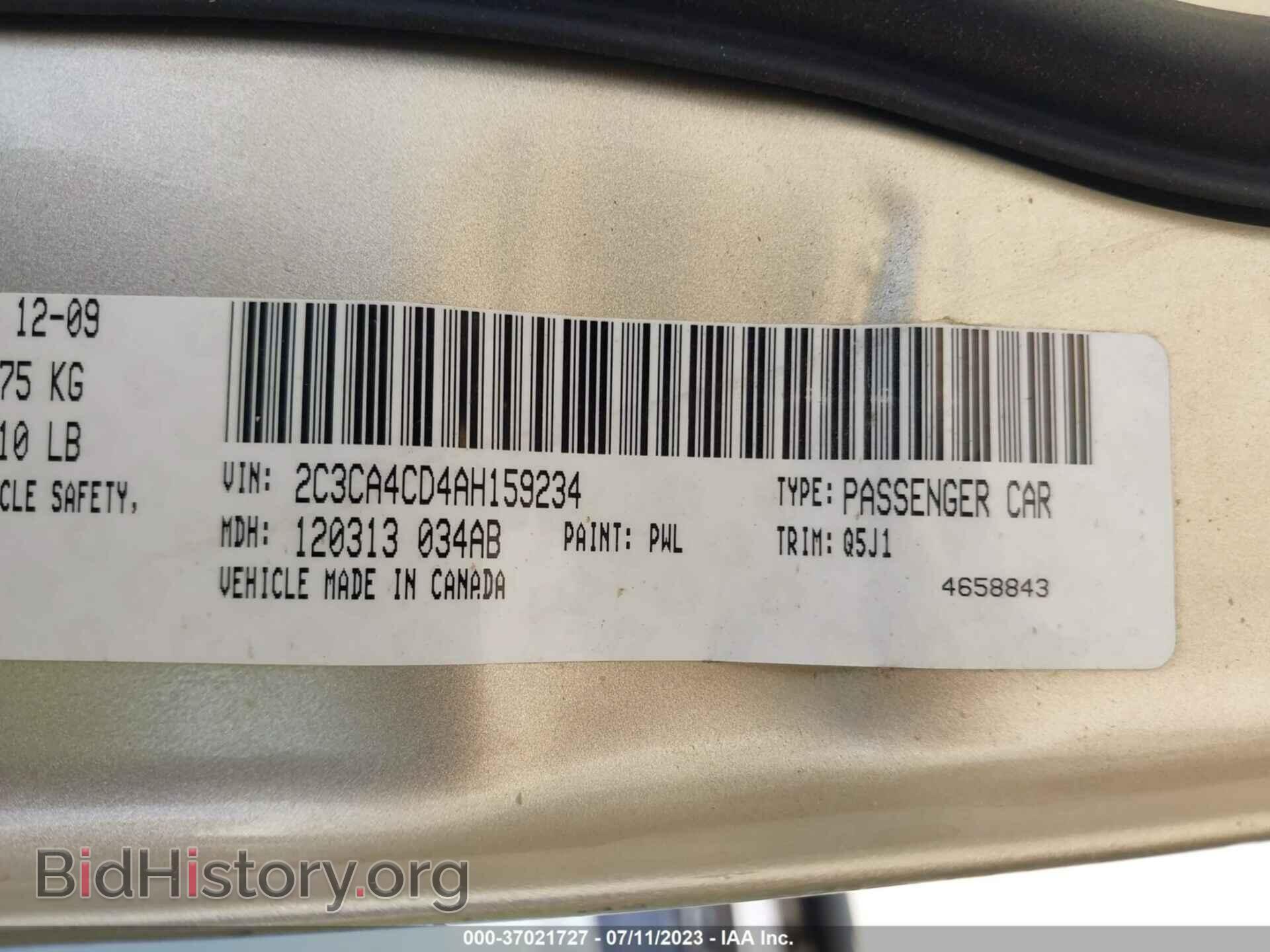 2010 CHRYSLER 300 - VIN: 2C3CA4CD4AH159234 - Фото 9