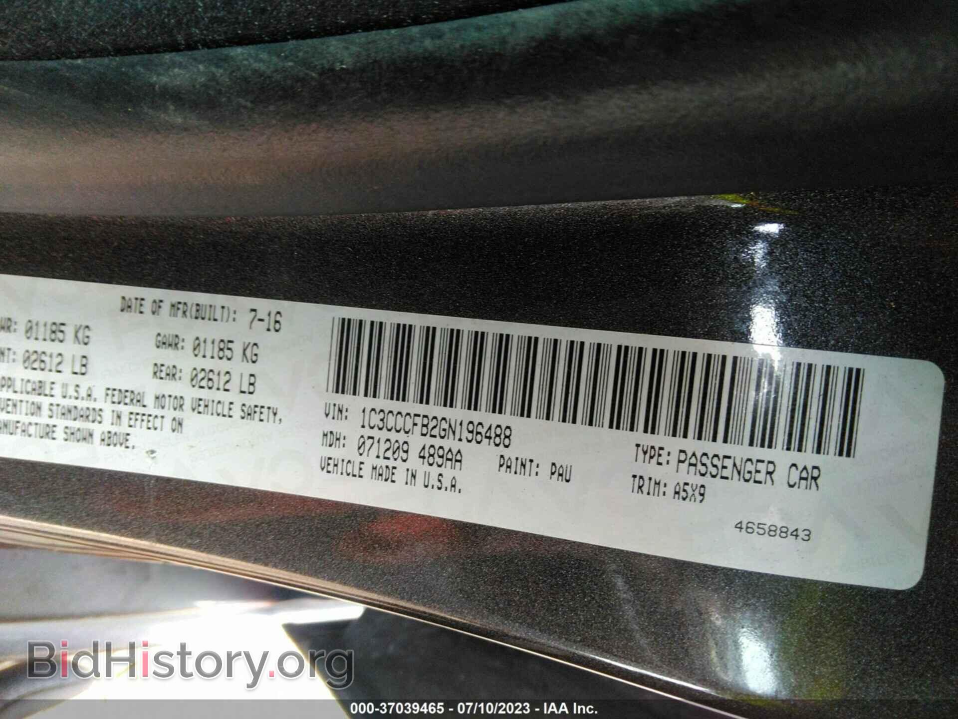 2016 CHRYSLER 200 - VIN: 1C3CCCFB2GN196488 - Photo 9