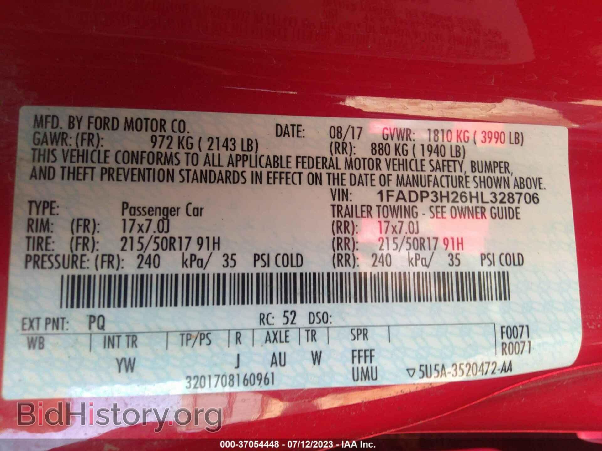 2017 FORD FOCUS - VIN: 1FADP3H26HL328706 - Фото 9