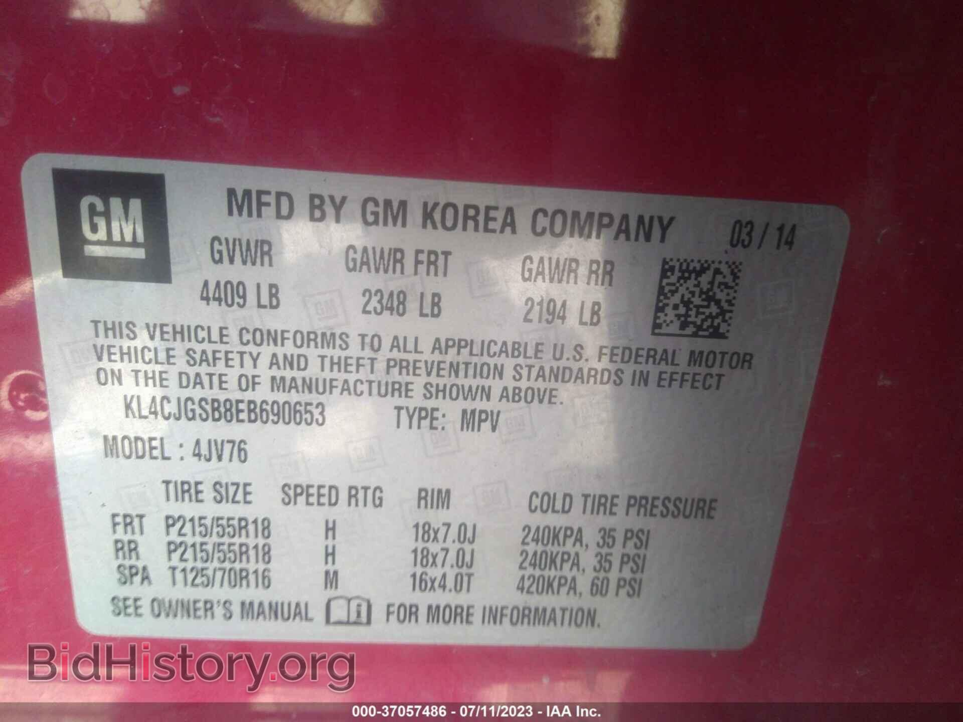 2014 BUICK ENCORE - VIN: KL4CJGSB8EB690653 - Photo 9