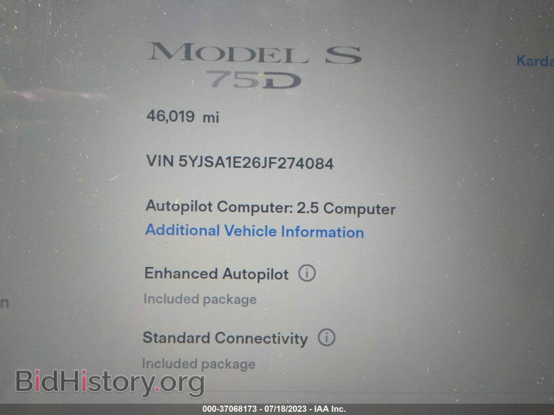 2018 TESLA MODEL S - VIN: 5YJSA1E26JF274084 - Photo 14