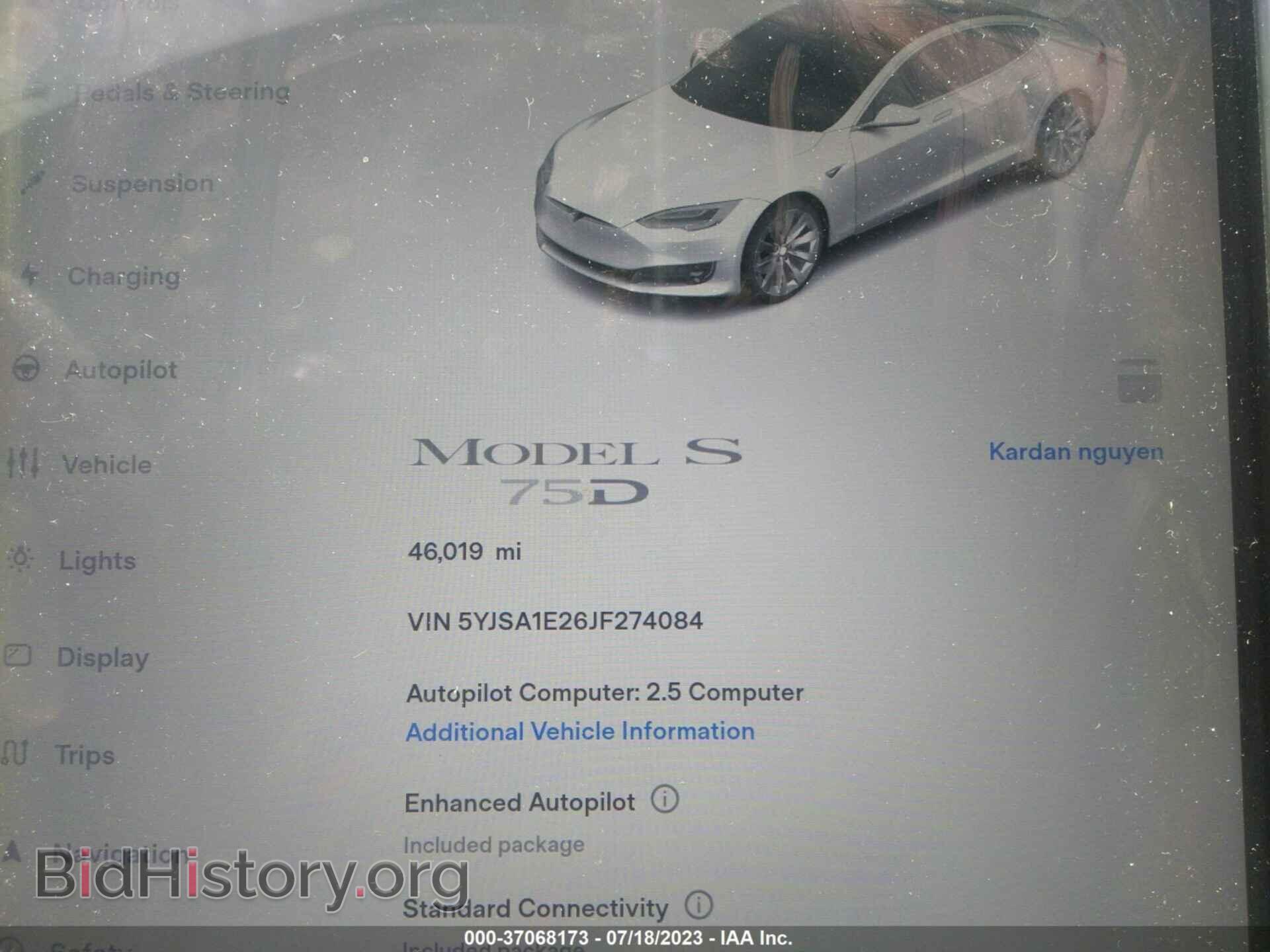 2018 TESLA MODEL S - VIN: 5YJSA1E26JF274084 - Photo 7