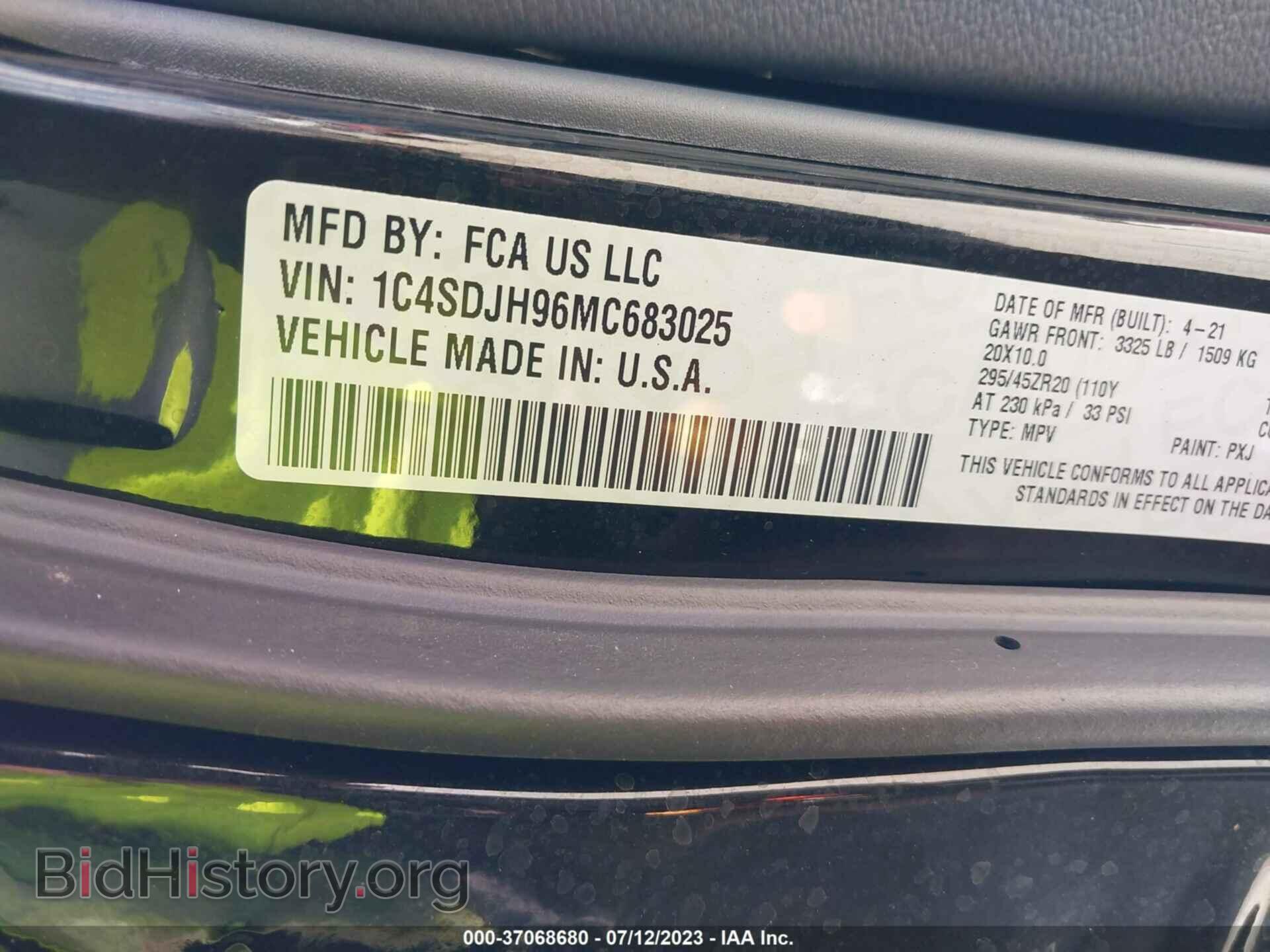 2021 DODGE DURANGO - VIN: 1C4SDJH96MC683025 - Photo 9