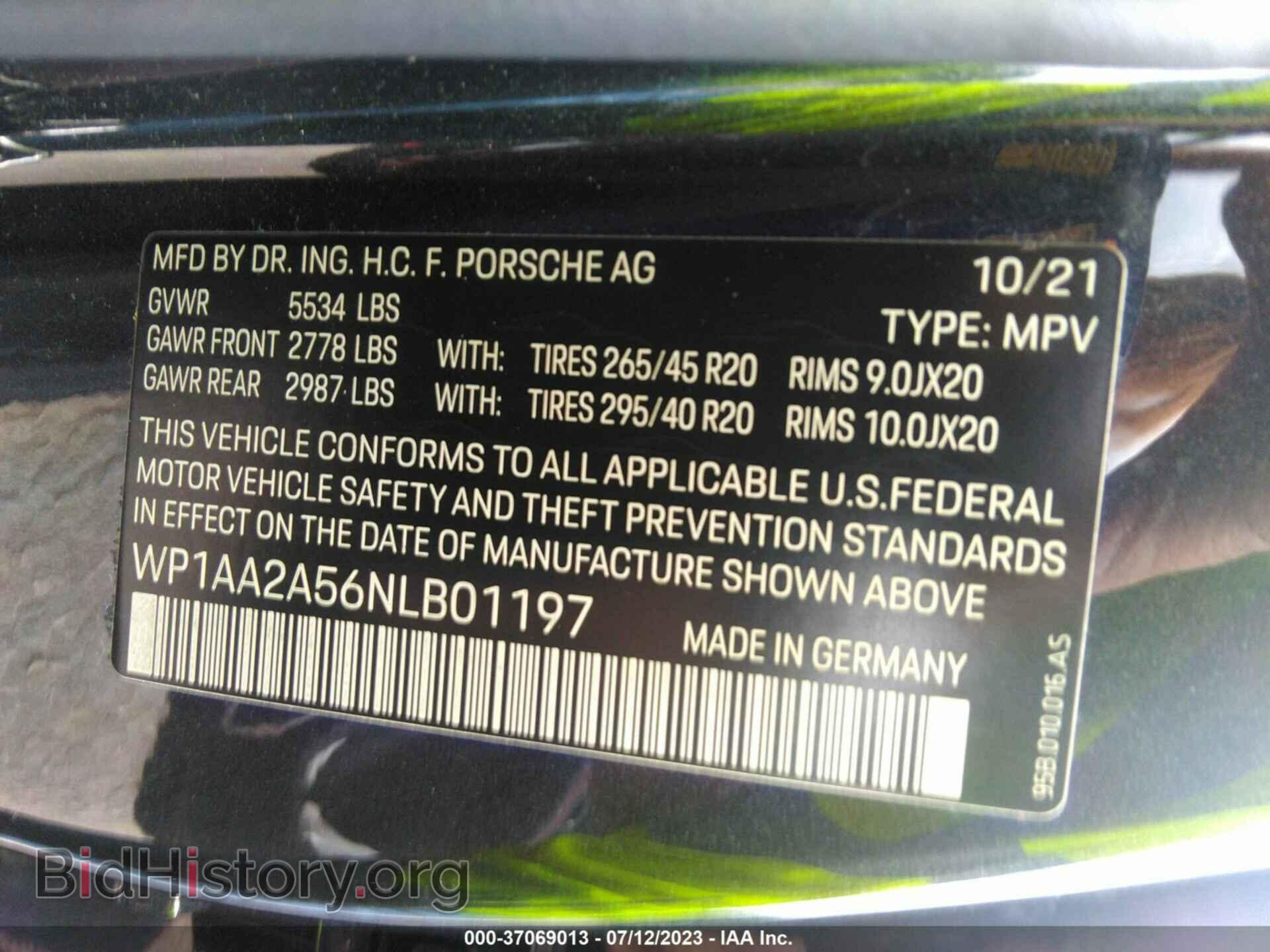 2022 PORSCHE MACAN - VIN: WP1AA2A56NLB01197 - Фото 9