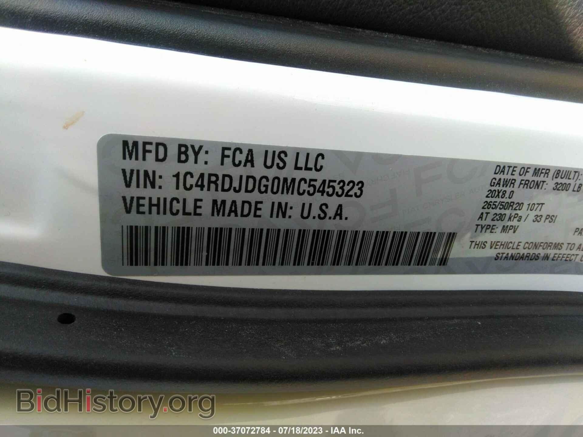 2021 DODGE DURANGO - VIN: 1C4RDJDG0MC545323 - Photo 9