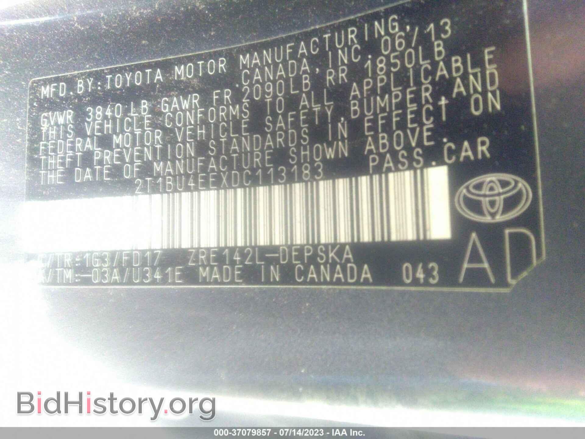 2013 TOYOTA COROLLA - VIN: 2T1BU4EEXDC113183 - Photo 9