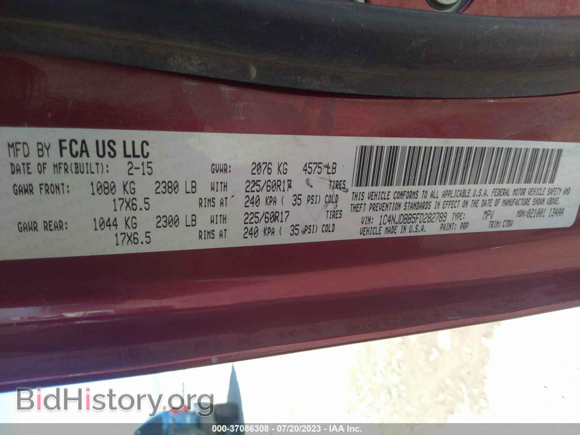 2015 JEEP COMPASS - VIN: 1C4NJDBB5FD282789 - Photo 9