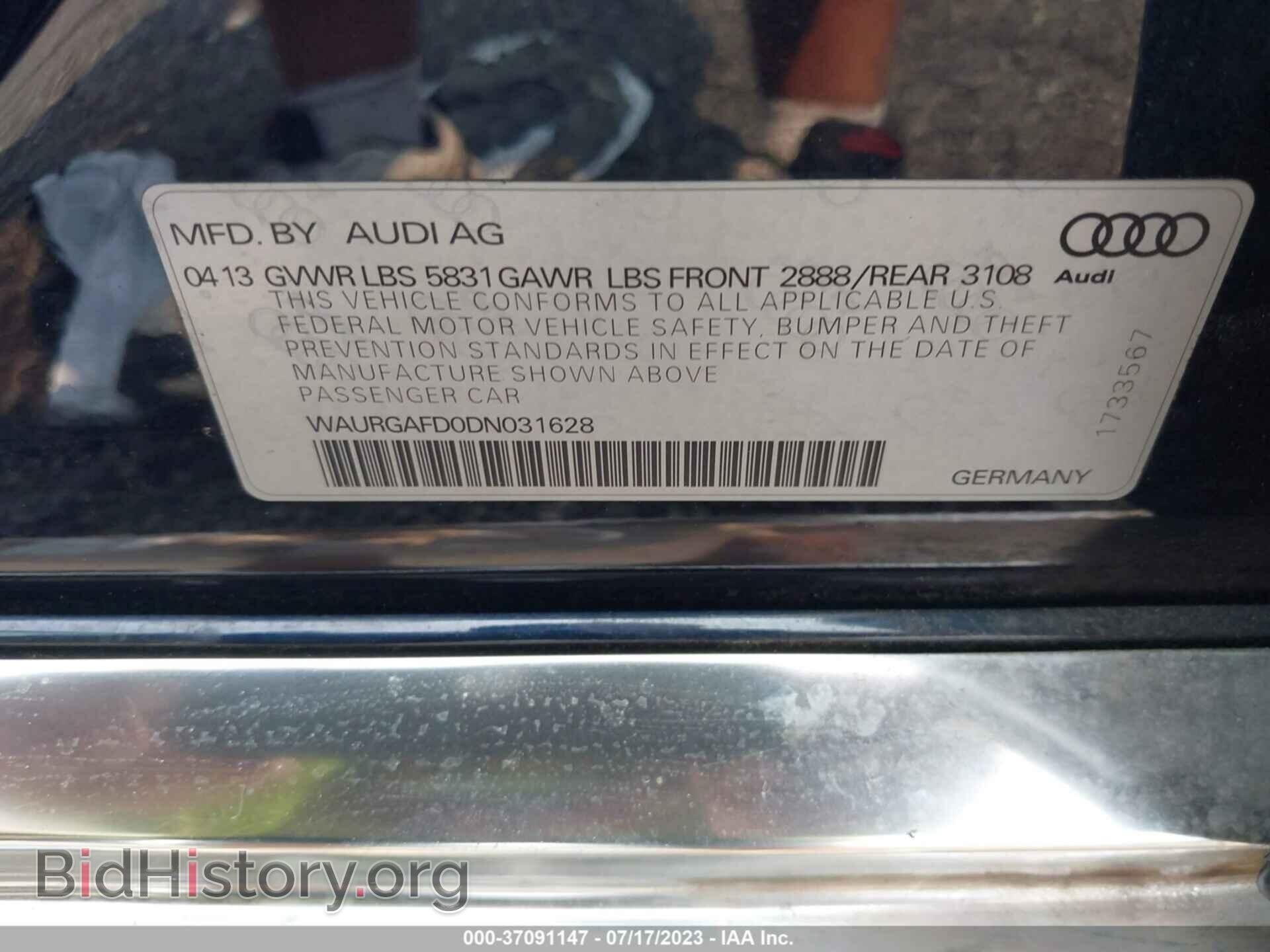 2013 AUDI A8 L - VIN: WAURGAFD0DN031628 - Photo 9