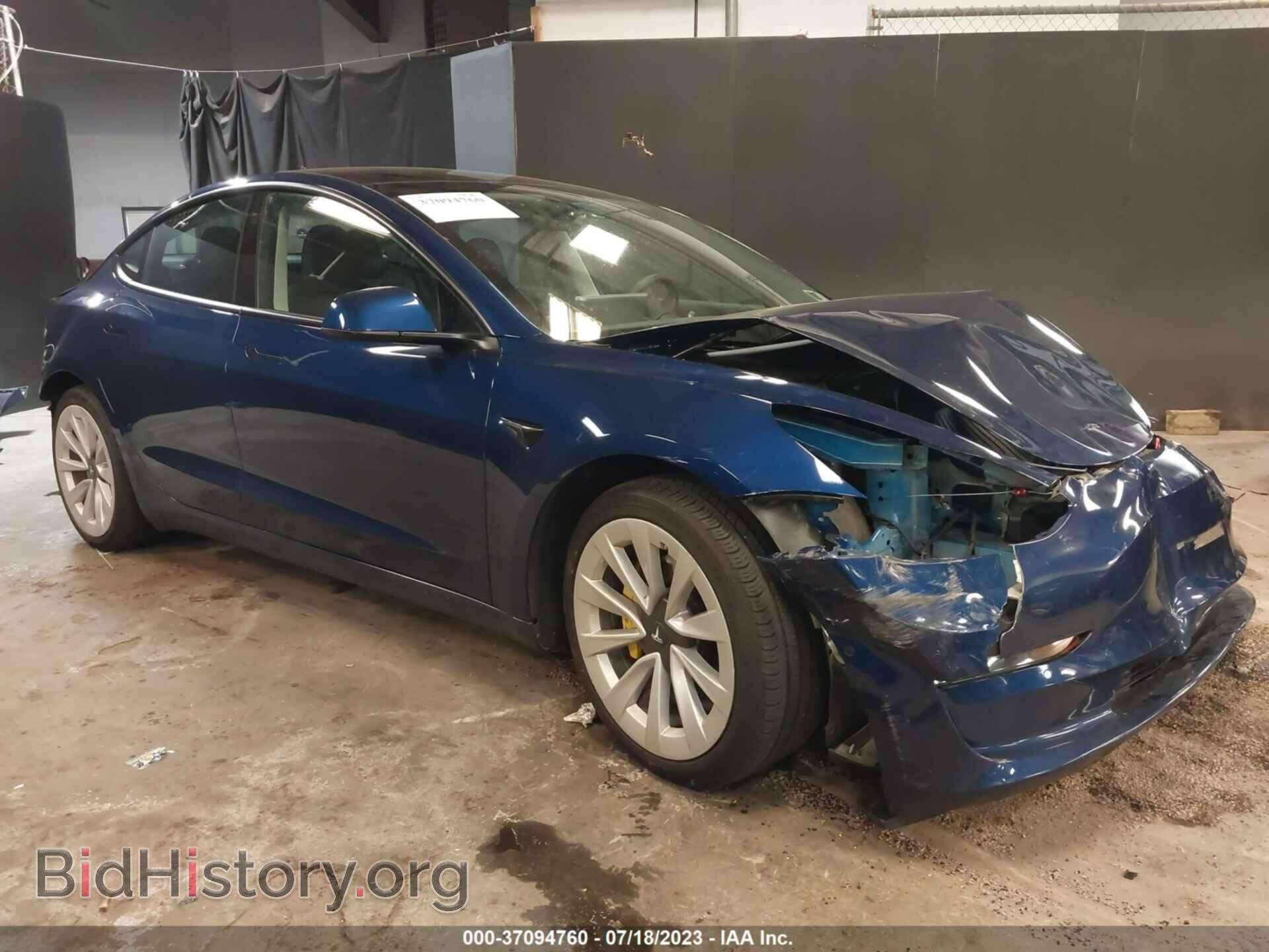 Photo 5YJ3E1EB6NF171326 - TESLA MODEL 3 2022