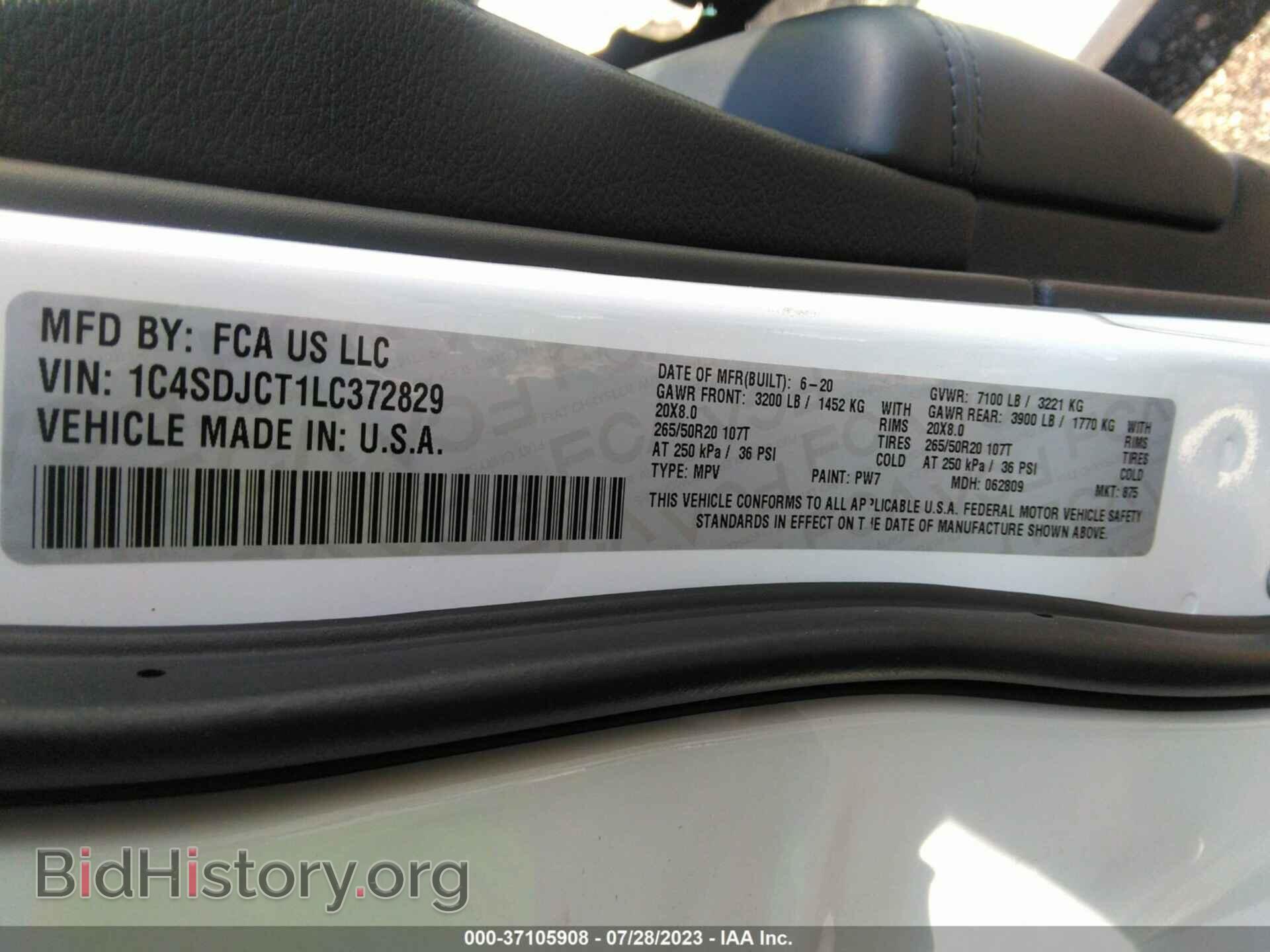 2020 DODGE DURANGO - VIN: 1C4SDJCT1LC372829 - Фото 9