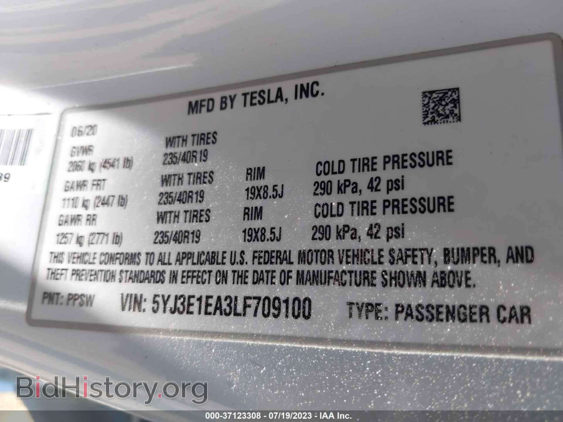 2020 TESLA MODEL 3 - VIN: 5YJ3E1EA3LF709100 - Photo 9