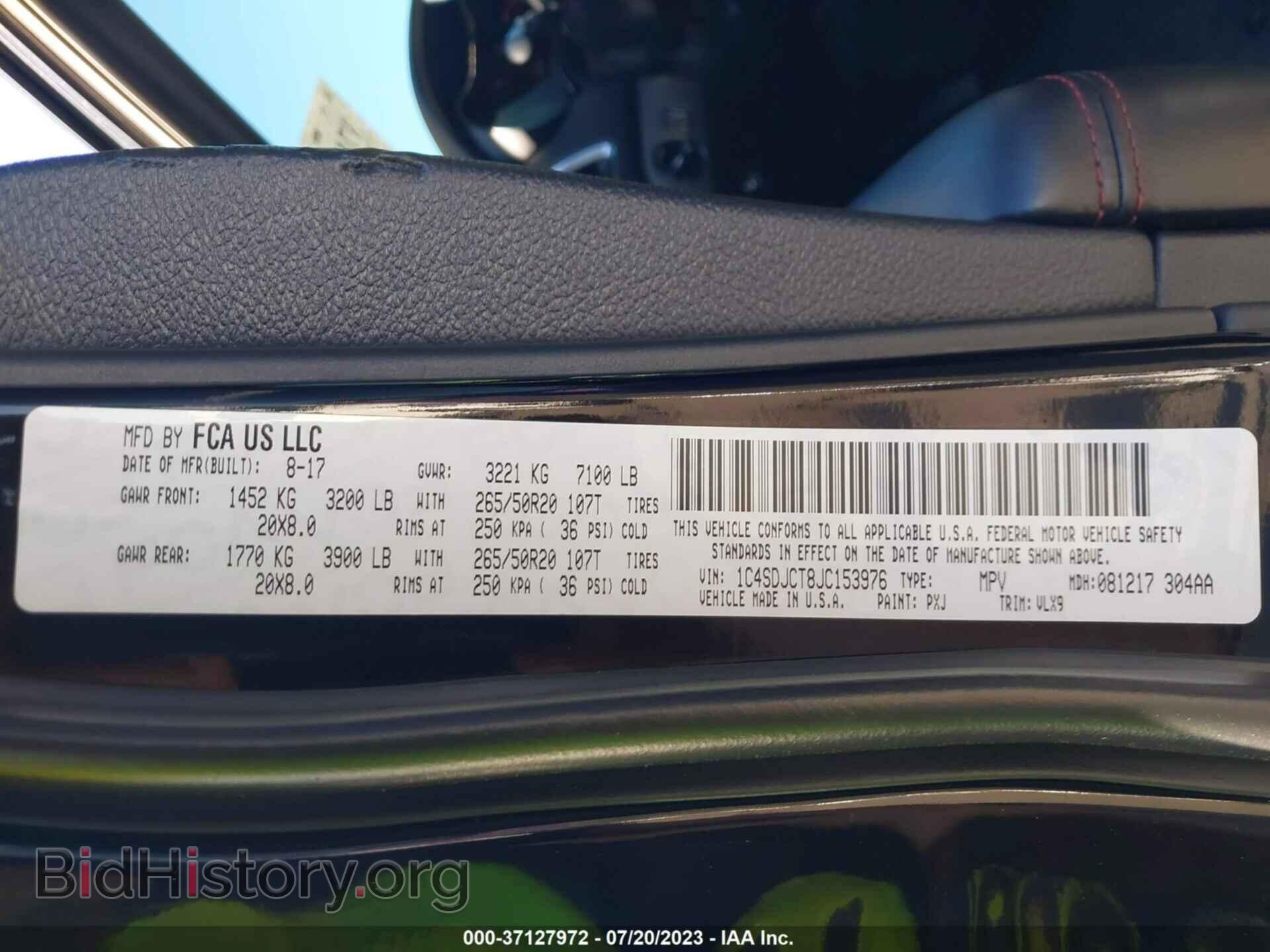 2018 DODGE DURANGO - VIN: 1C4SDJCT8JC153976 - Фото 9