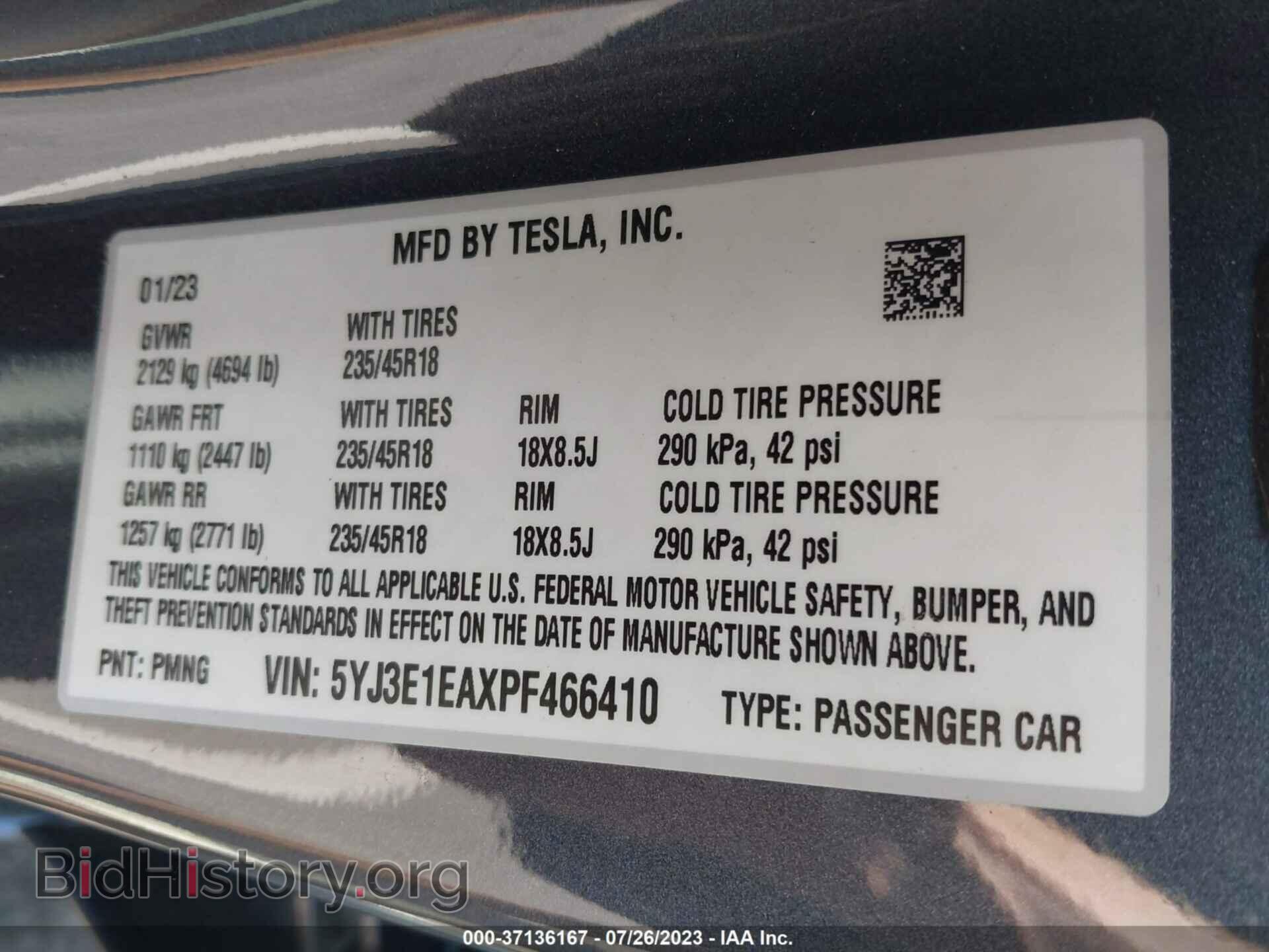 2023 TESLA MODEL 3 - VIN: 5YJ3E1EAXPF466410 - Photo 9
