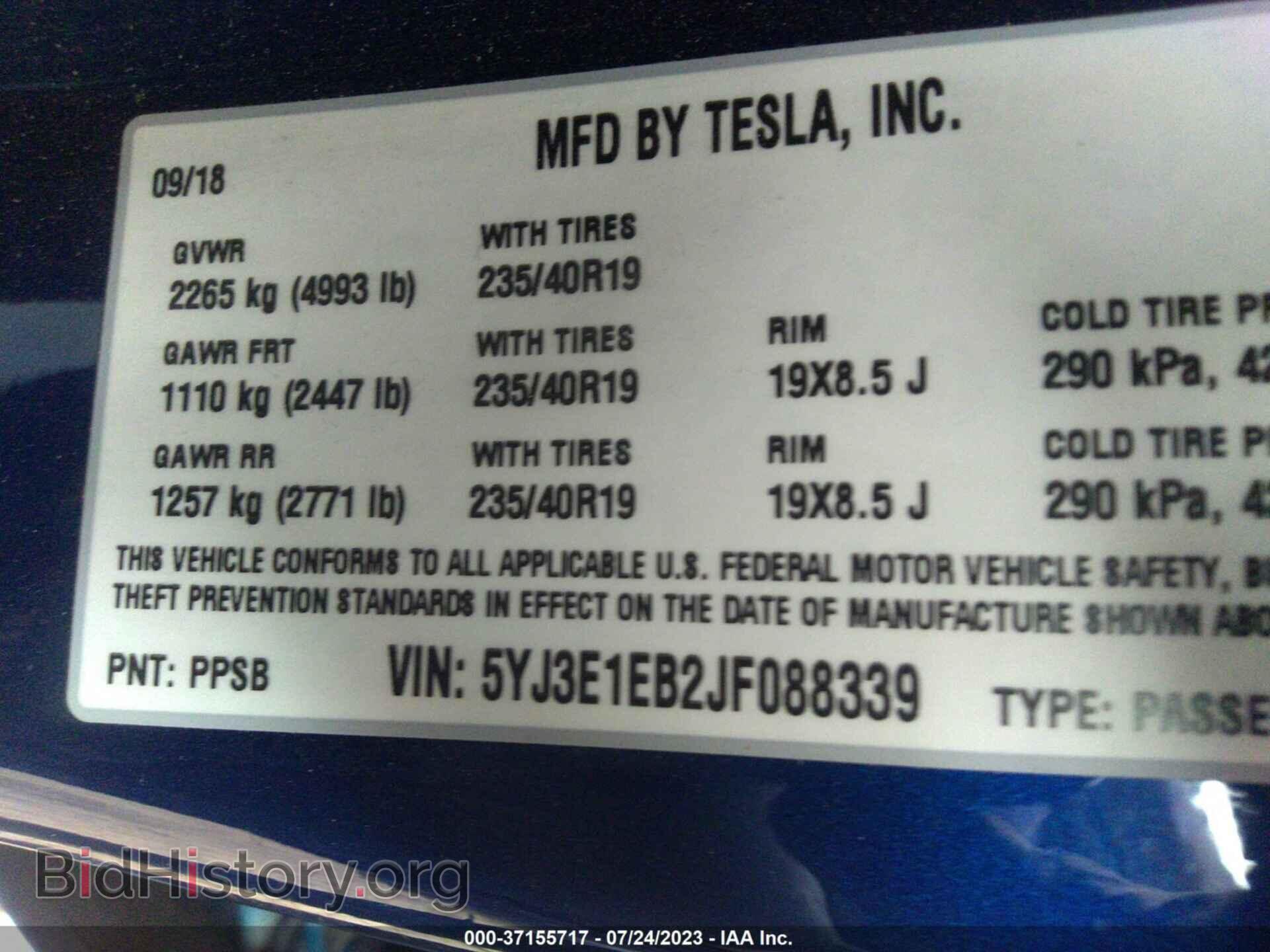 2018 TESLA MODEL 3 - VIN: 5YJ3E1EB2JF088339 - Photo 9
