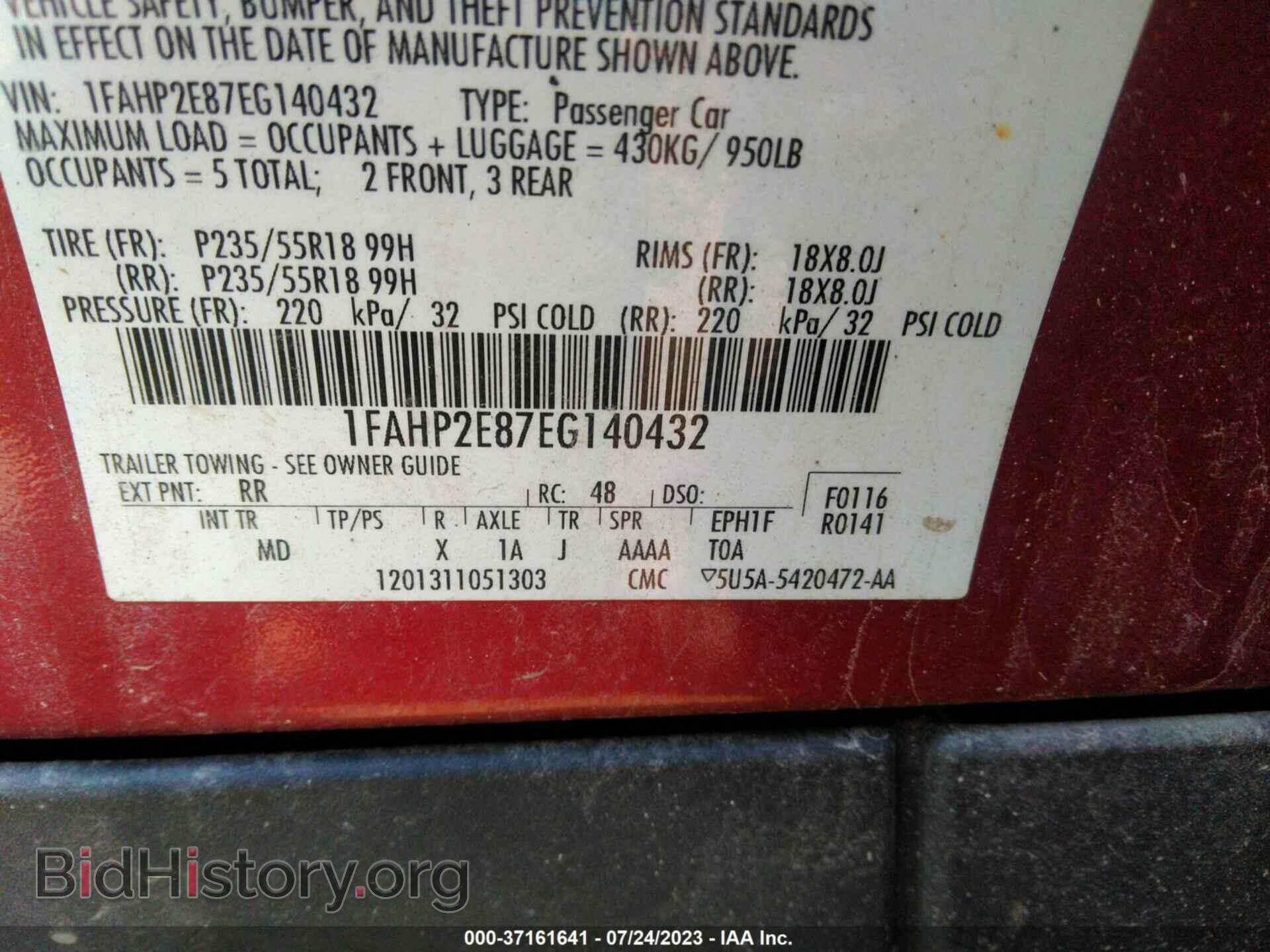 2014 FORD TAURUS - VIN: 1FAHP2E87EG140432 - Photo 9