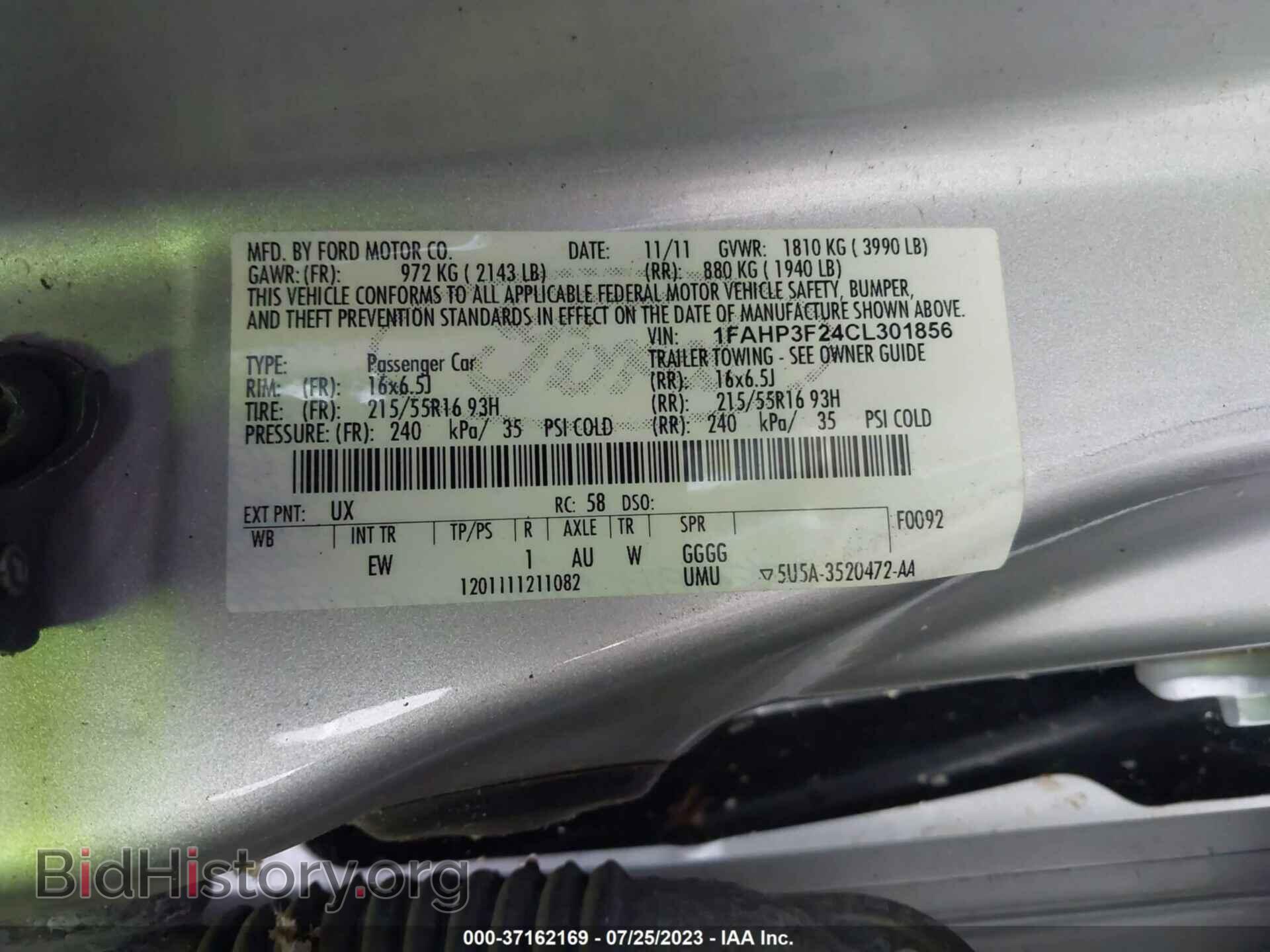 2012 FORD FOCUS - VIN: 1FAHP3F24CL301856 - Photo 9
