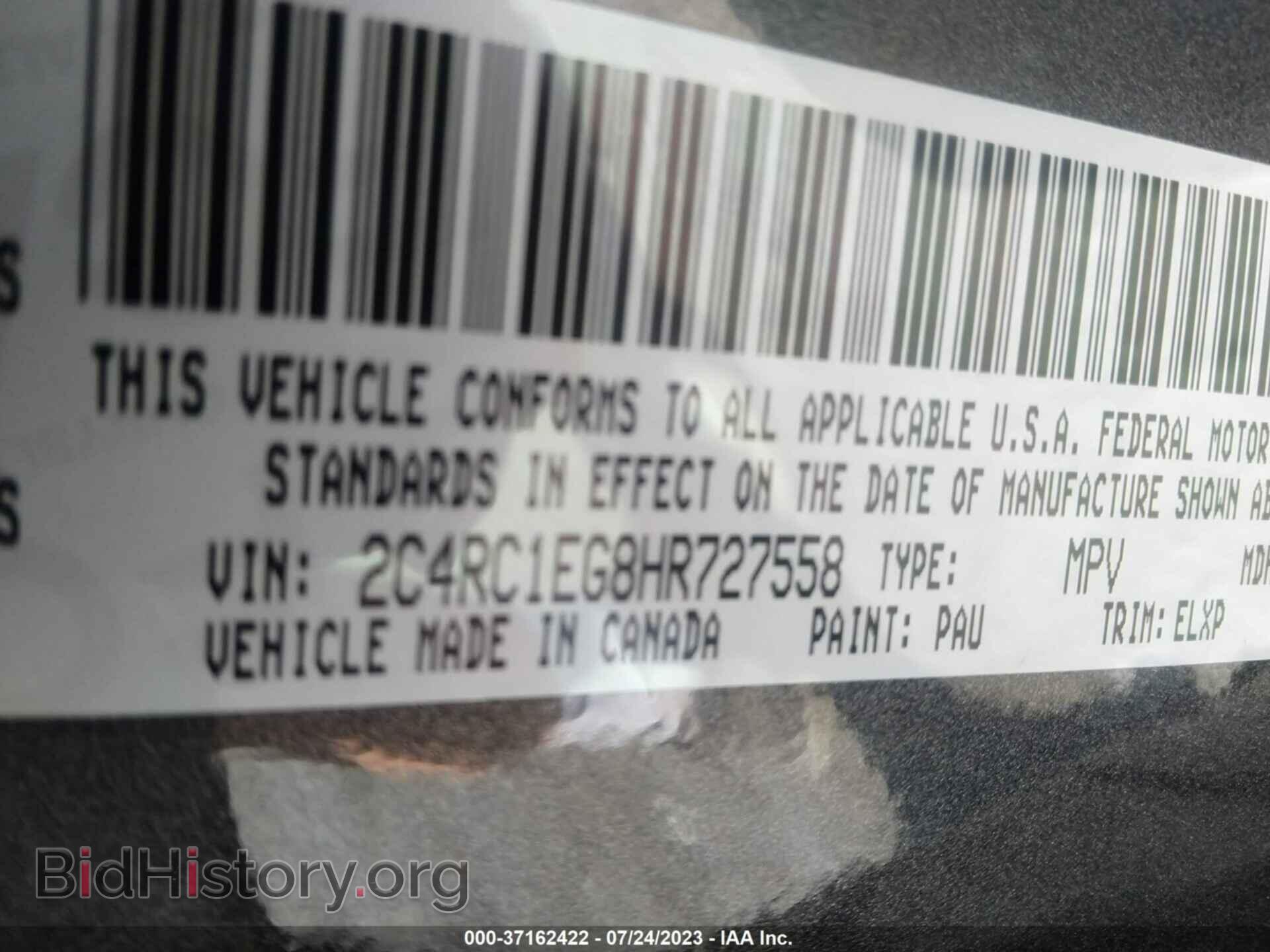 2017 CHRYSLER PACIFICA - VIN: 2C4RC1EG8HR727558 - Photo 9