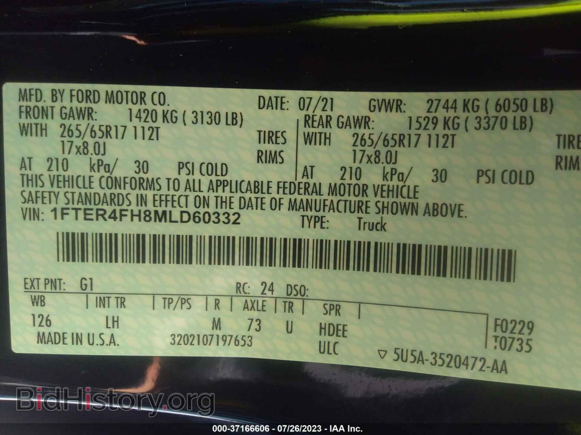 2021 FORD RANGER - VIN: 1FTER4FH8MLD60332 - Фото 9