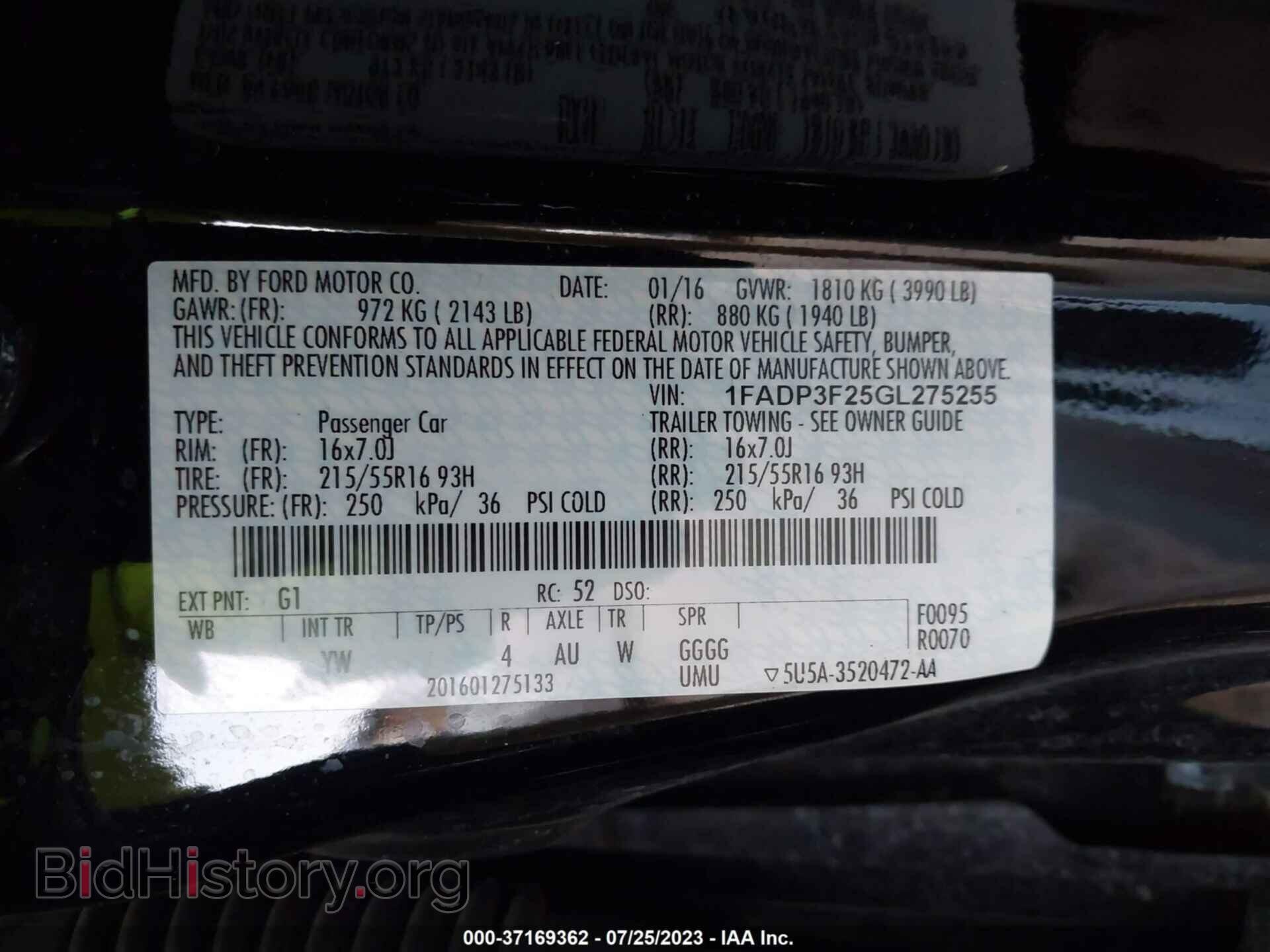 2016 FORD FOCUS - VIN: 1FADP3F25GL275255 - Фото 9