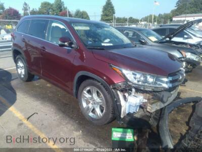 2018 Toyota HIGHLANDER LIMITED, maroon — VIN 5TDYZRFH6JS237908, IAAI