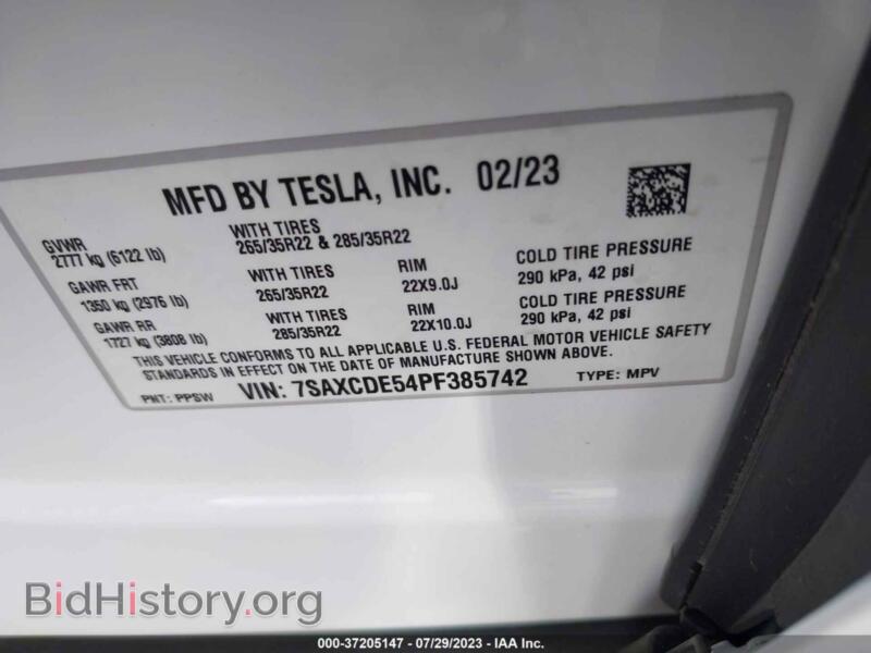 2023 Tesla MODEL X (VIN 7SAXCDE54PF385742) — photo 9 of 16