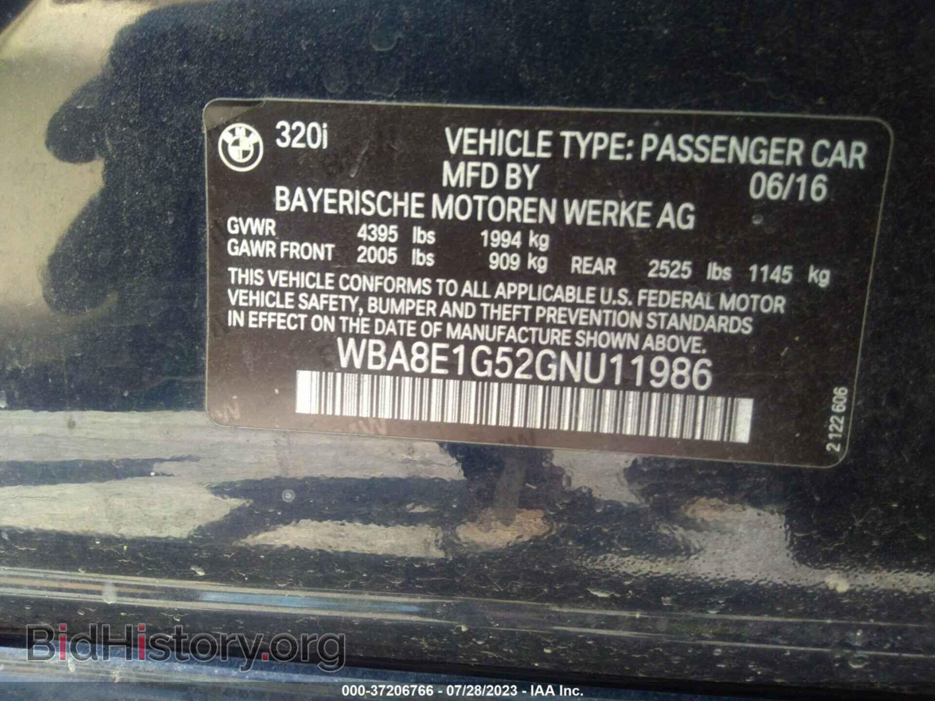 2016 BMW 3 SERIES - VIN: WBA8E1G52GNU11986 - Фото 9