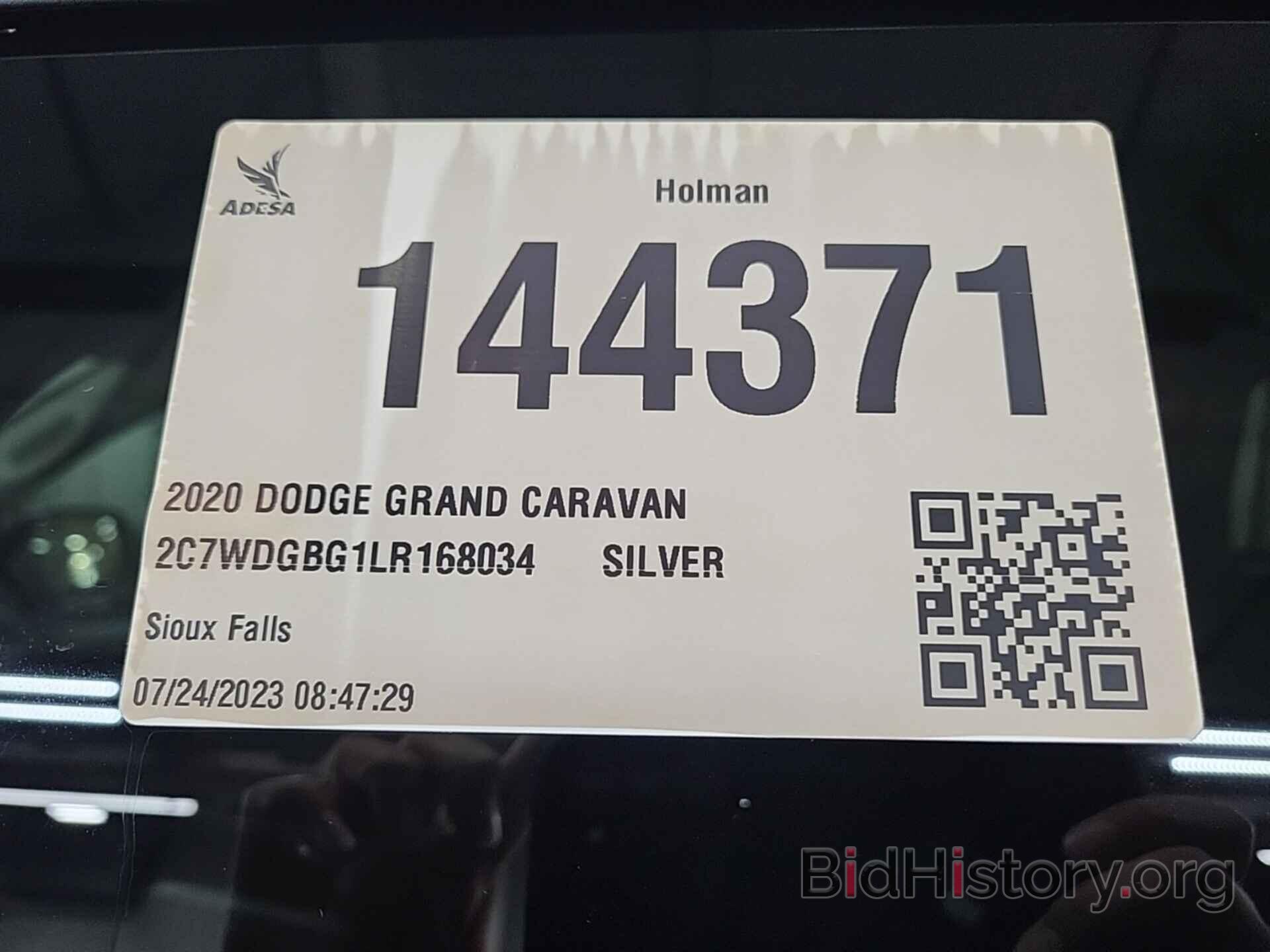 Photo 2C7WDGBG1LR168034 - DODGE GRAND CARAVAN 2020