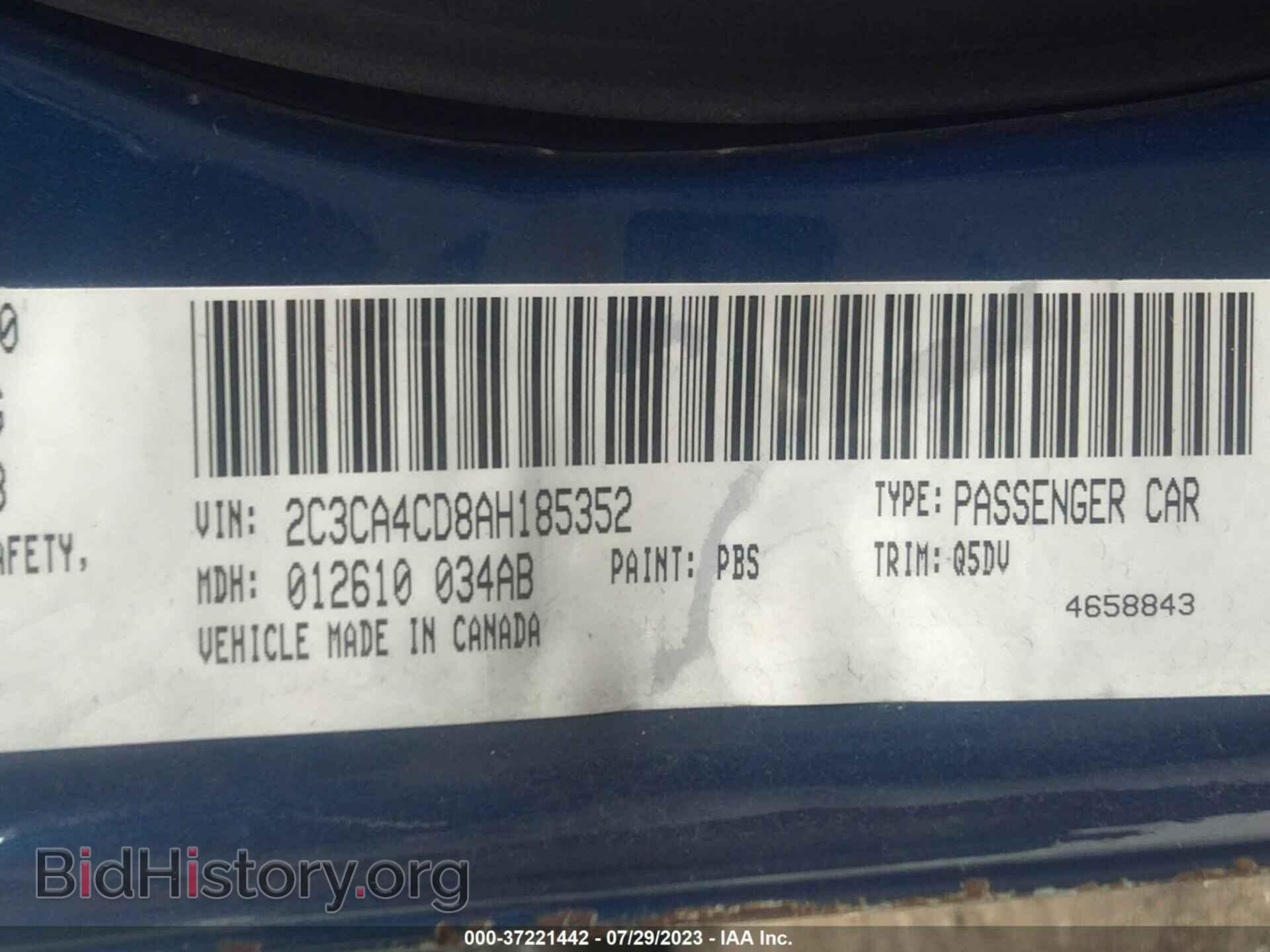2010 CHRYSLER 300 - VIN: 2C3CA4CD8AH185352 - Фото 9