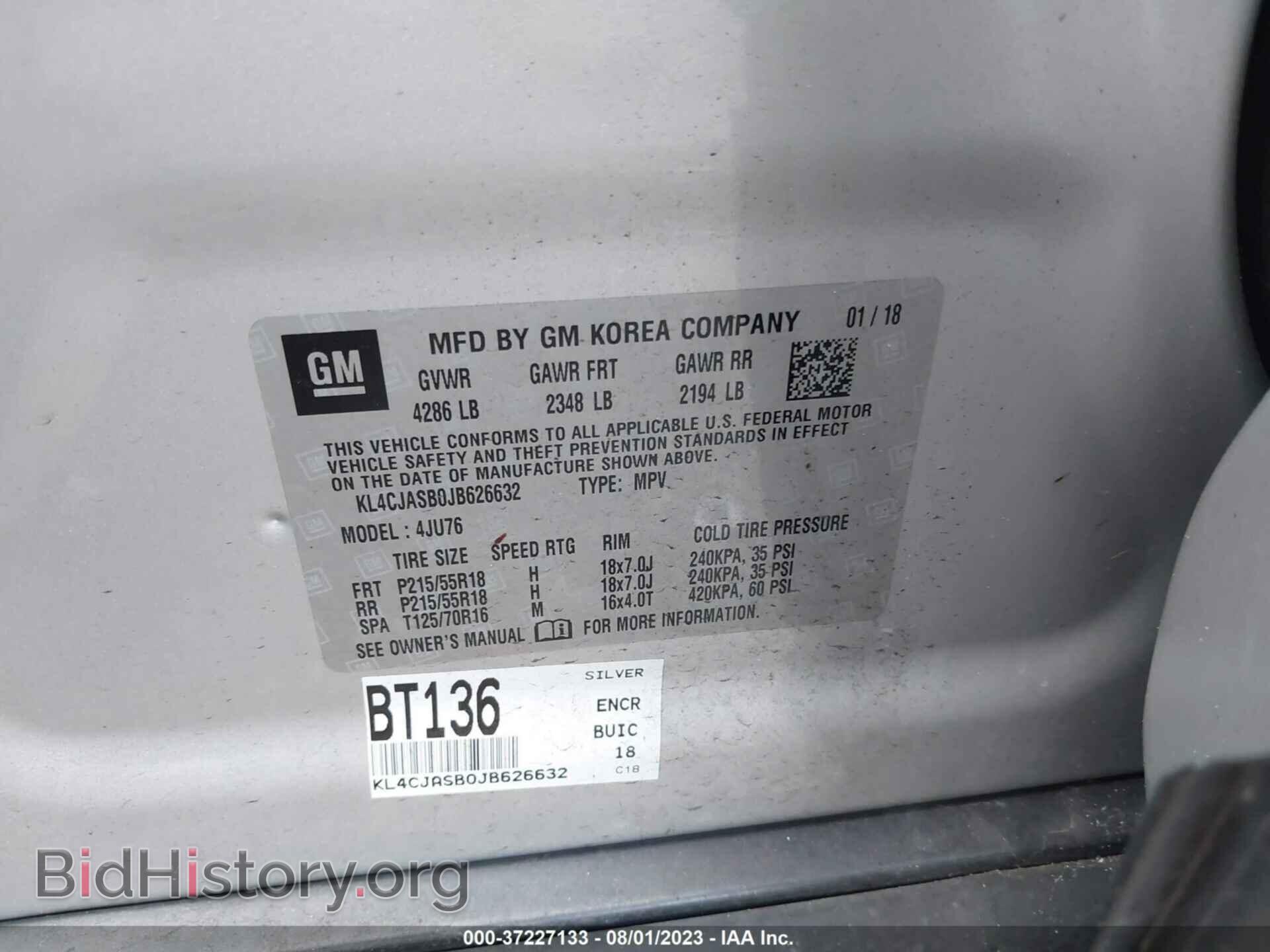 2018 BUICK ENCORE - VIN: KL4CJASB0JB626632 - Photo 9